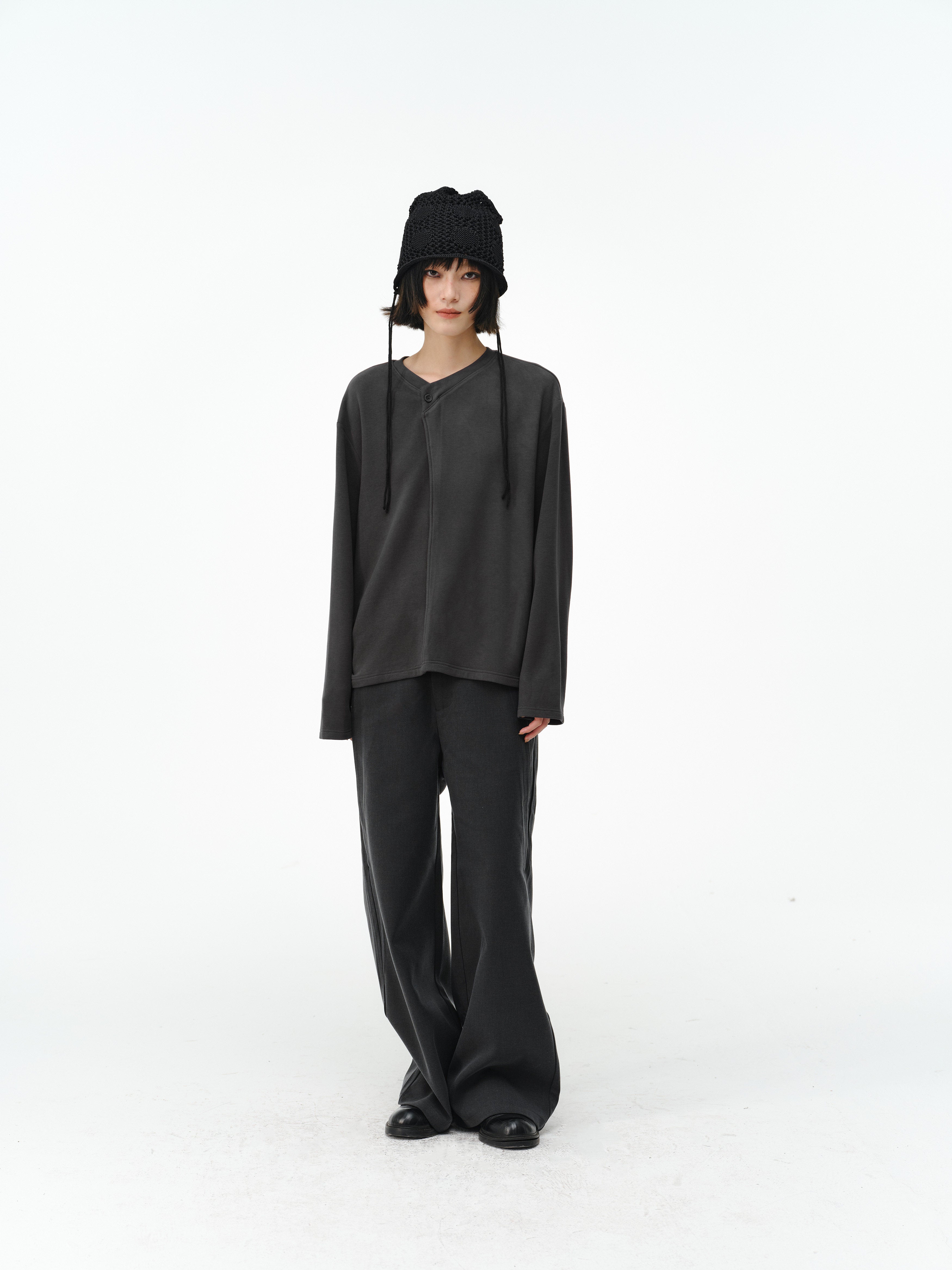 メリノウール混 Vネック ロングスリーブインナー N6370