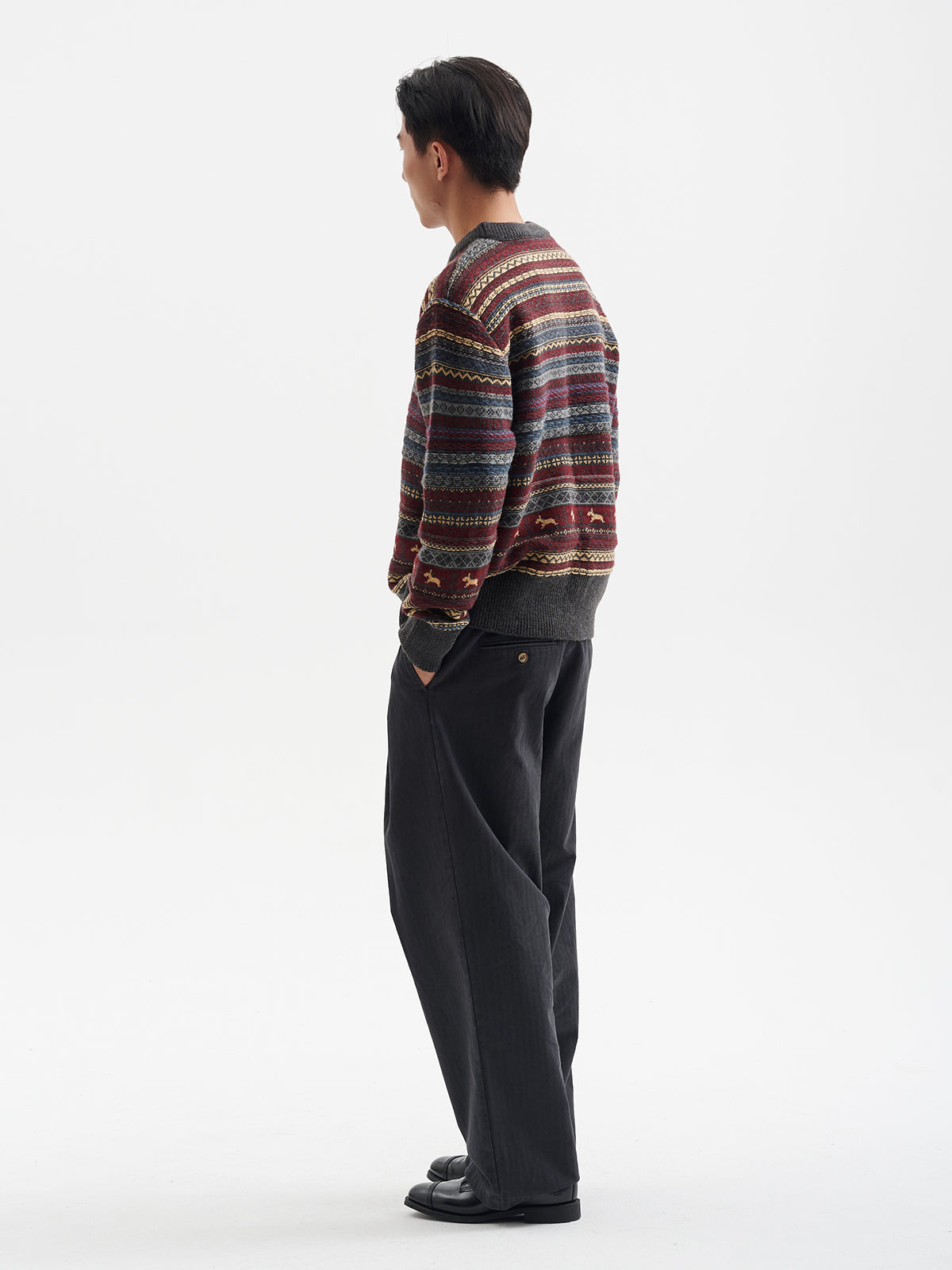 15%シープウール・フェアアイル・ジャカードニット N6225