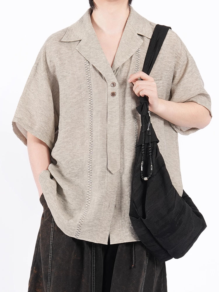 テクスチャーシアサッカーボックスシャツ N5893