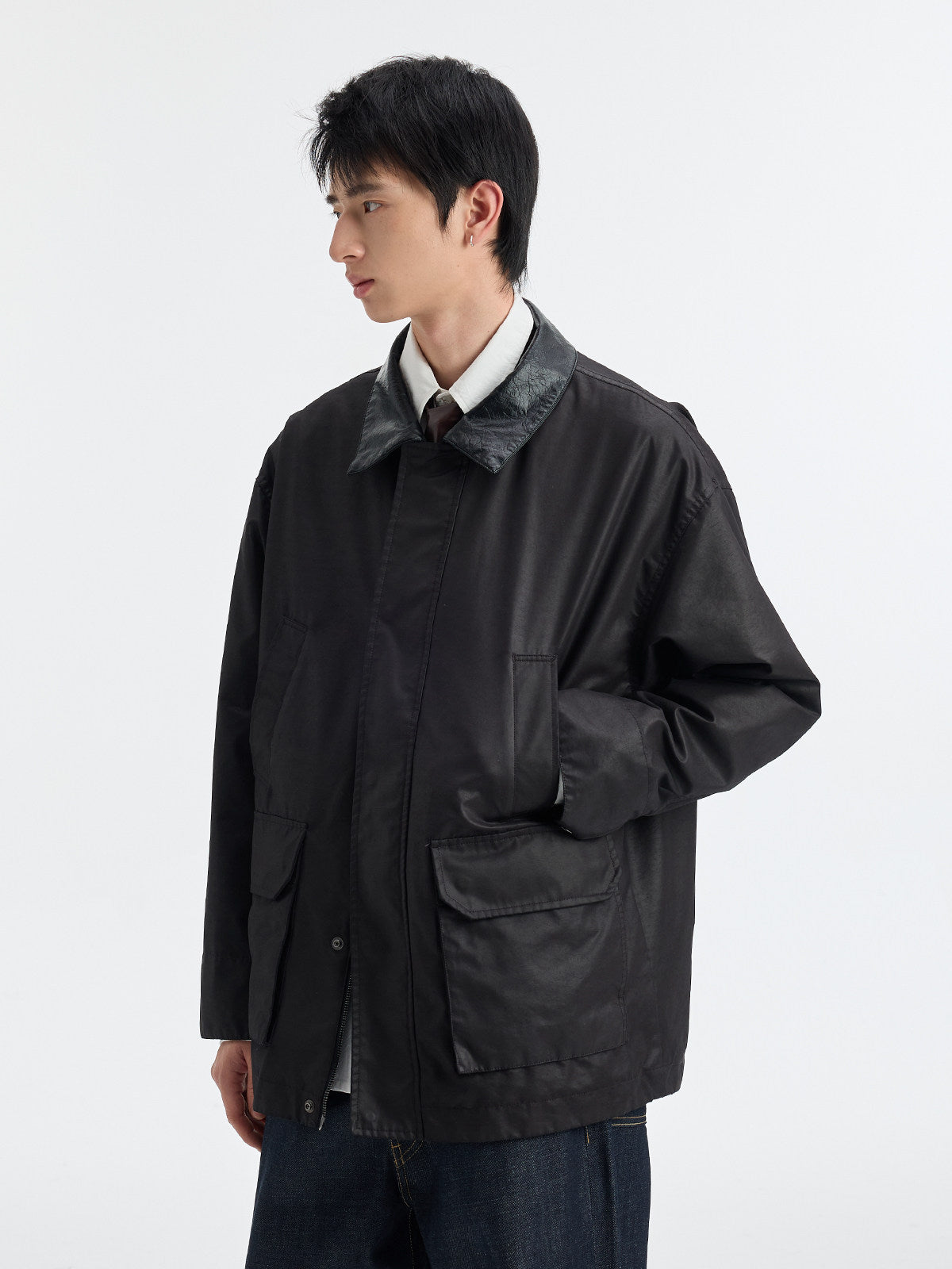 ヴィンテージレザー襟 ワークブルゾン N6669