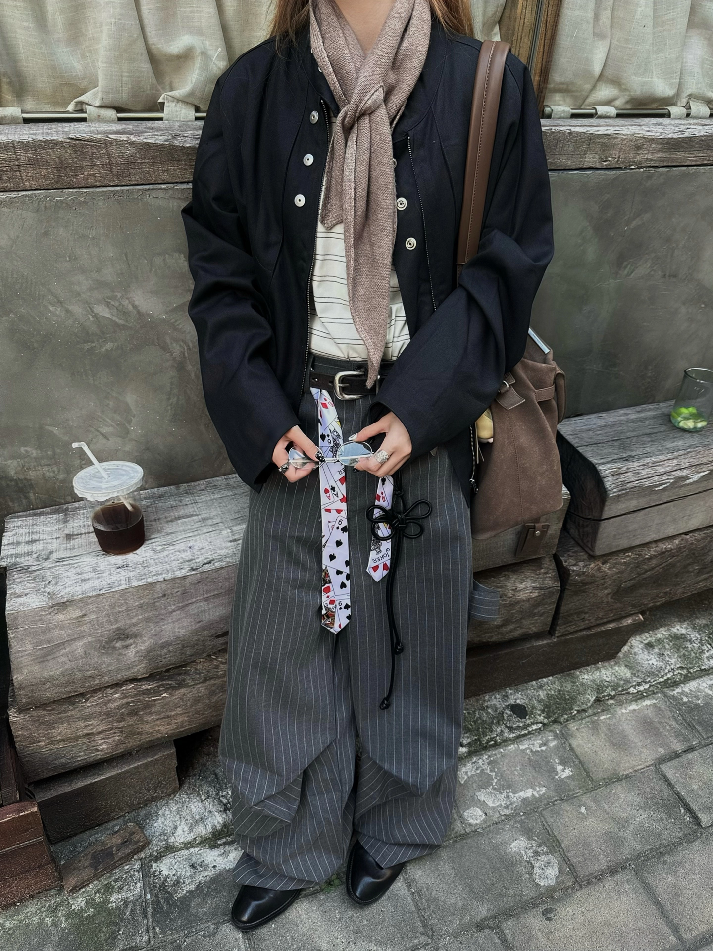 340G ピンストライプスラックス N6108