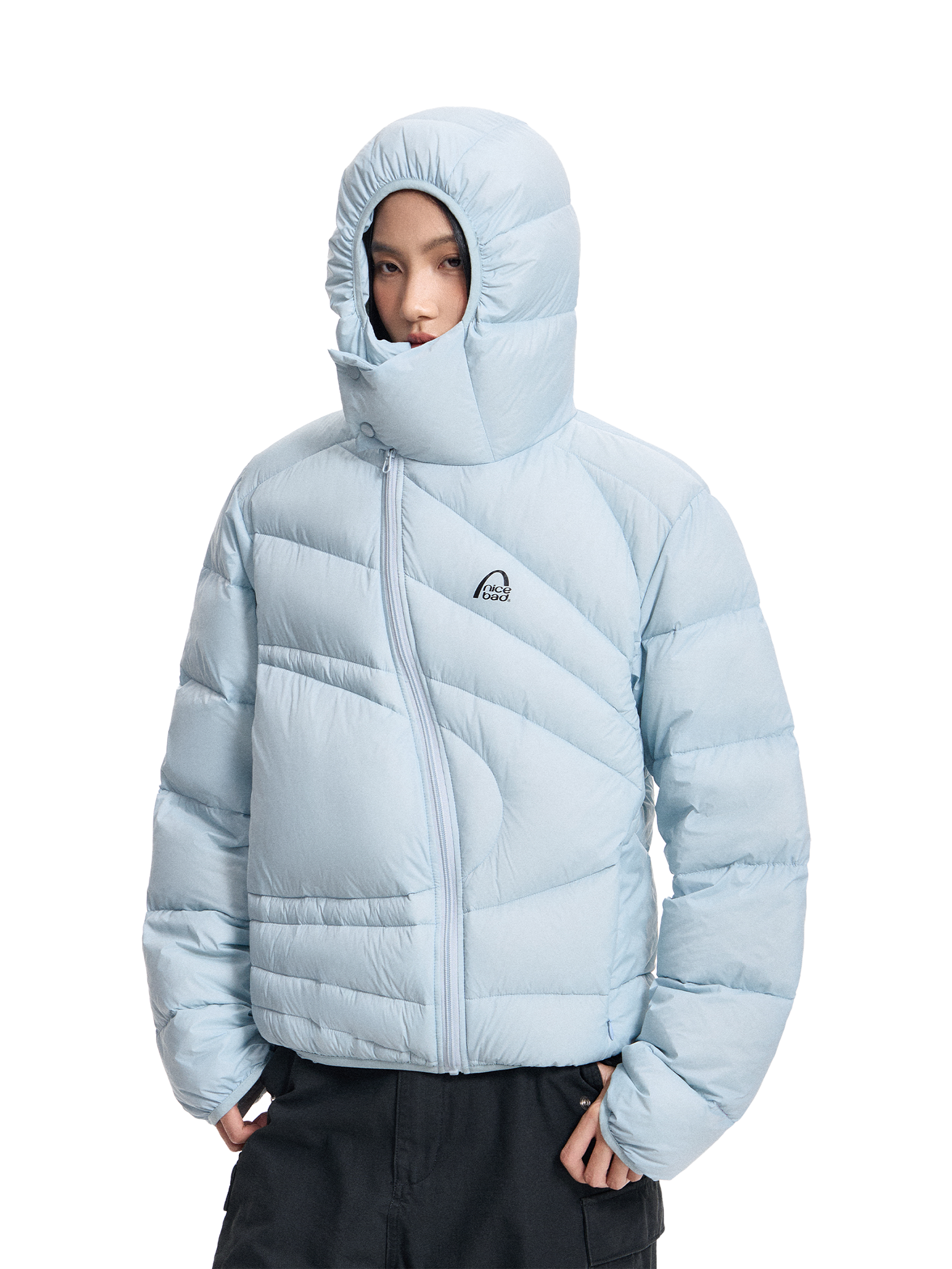 軽量90%ダウン 斜めフロント 防水キルティングジャケット N6356