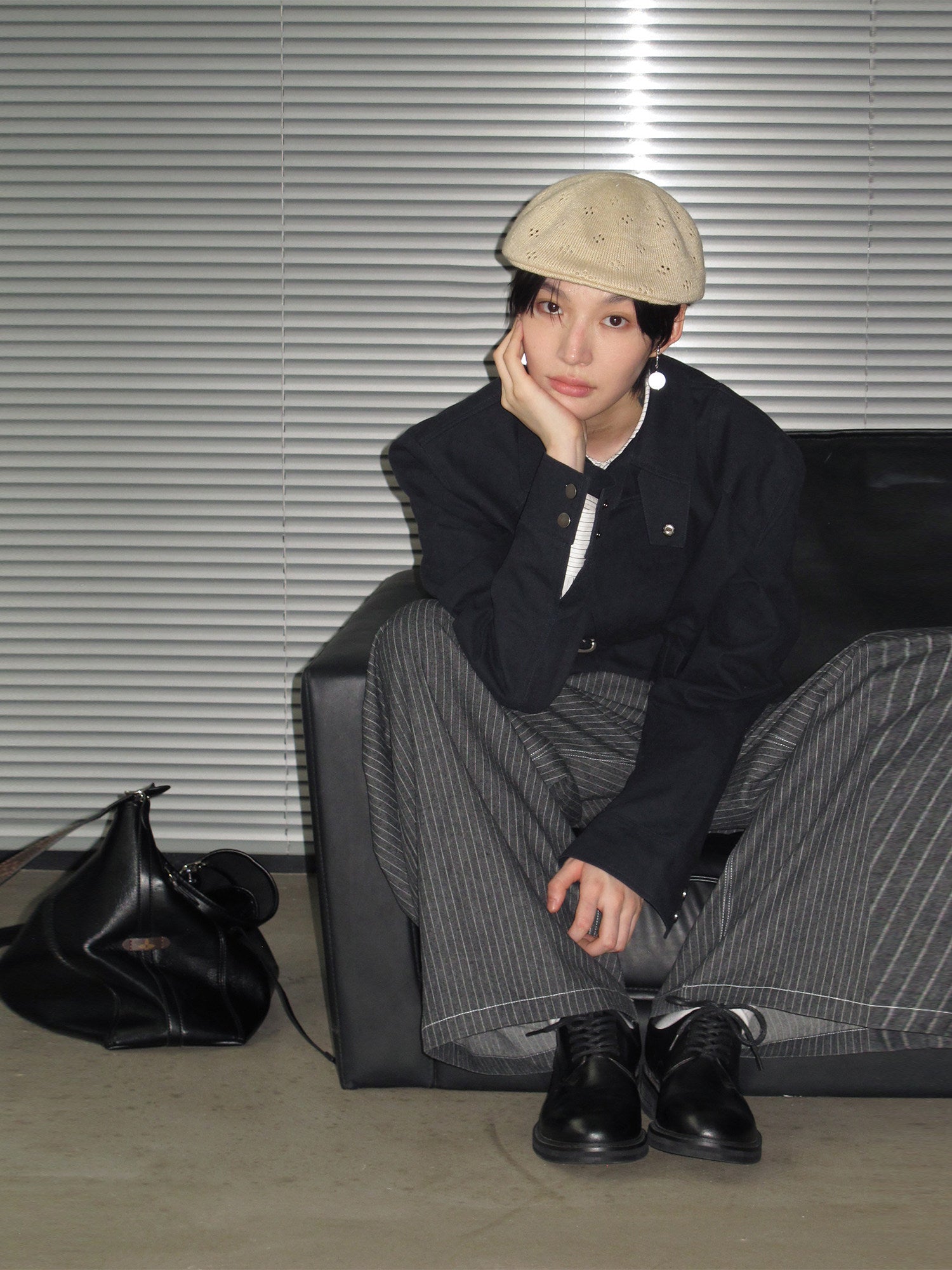 バックルディテール ウォッシュド ショートジャケット N6490