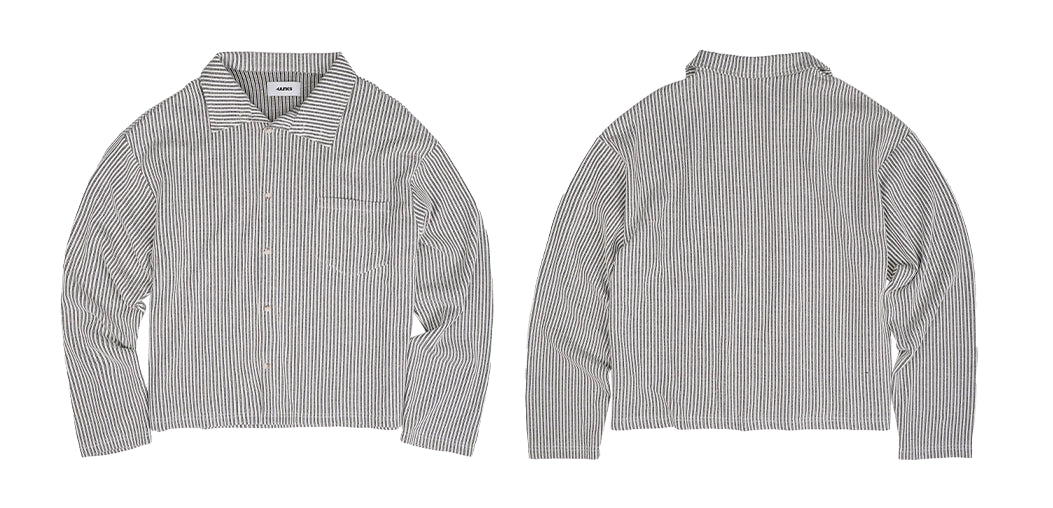 デザインハイネック ポンチストライプシャツ N5899