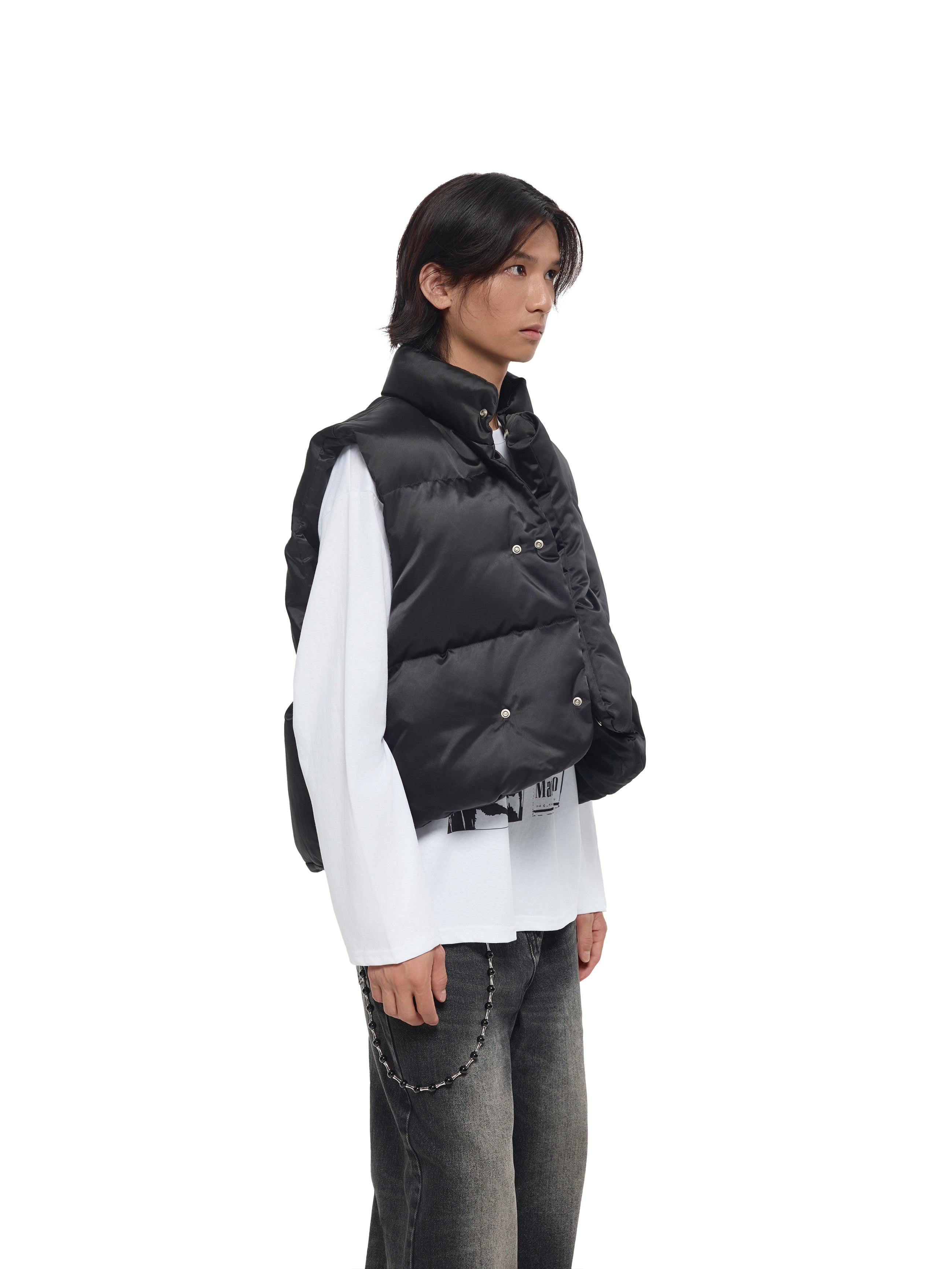 多形態スタンド 発熱中綿ショートダウンベスト N6261