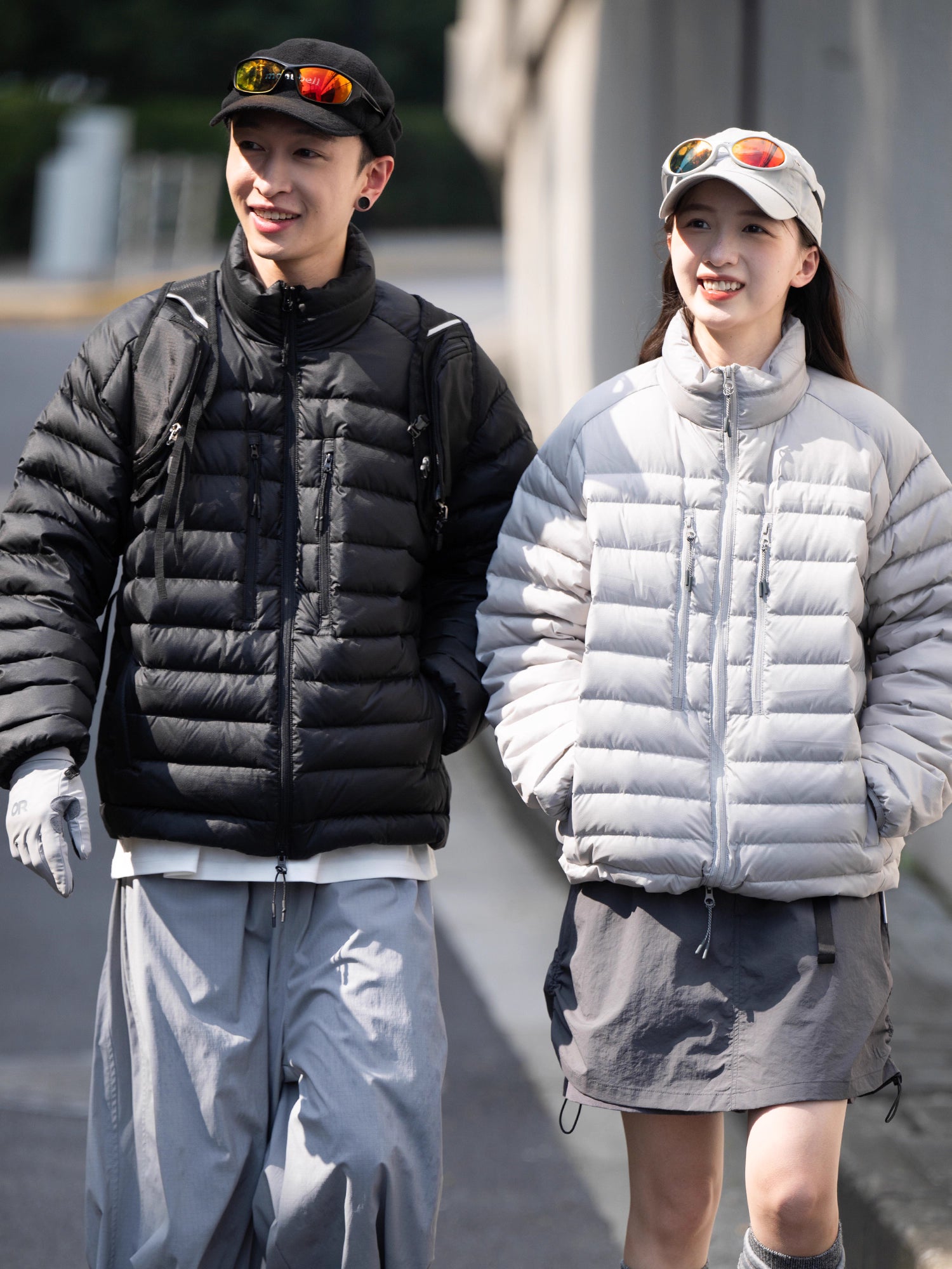 90%ホワイトダックダウン・防風撥水ボーダーキルトジャケット N5950