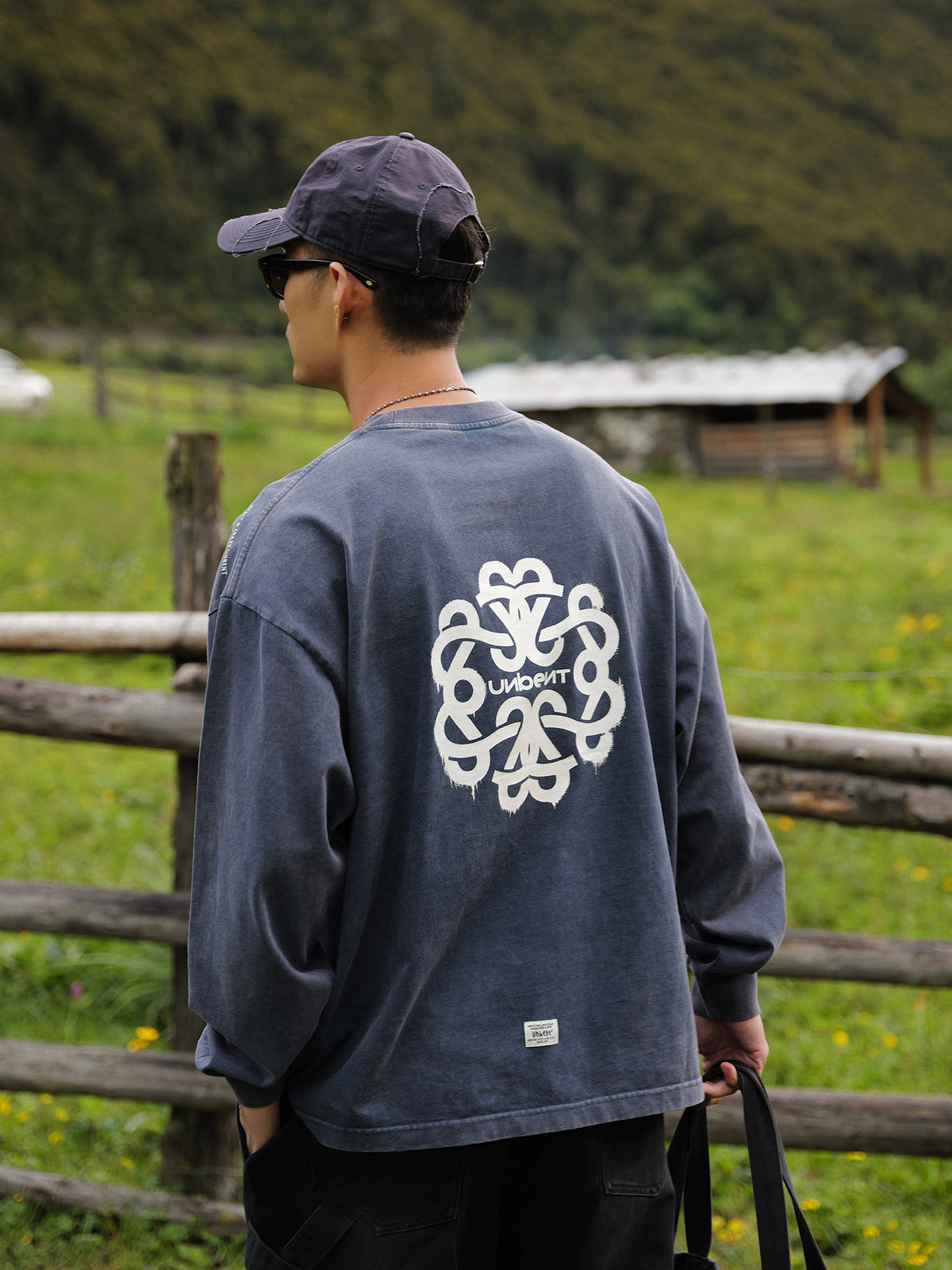 スプラッシュウォッシュグラフィックロングTシャツ N7298