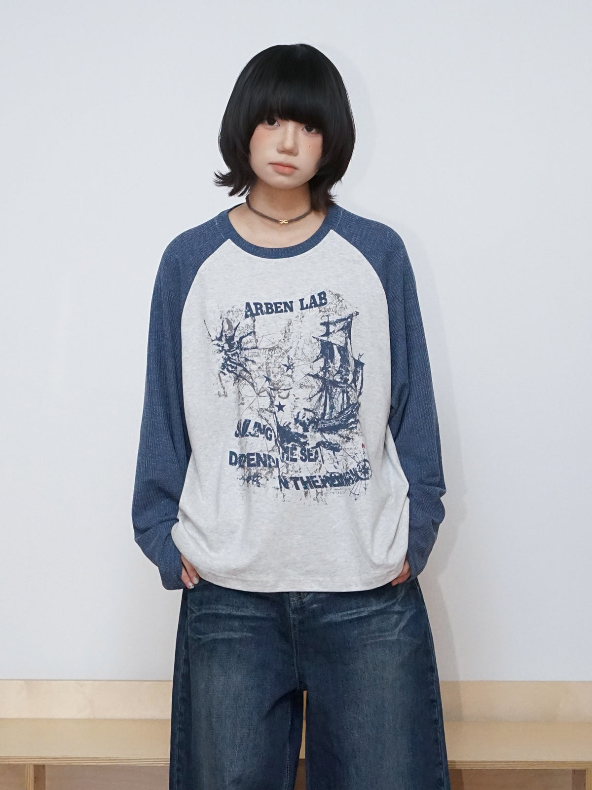 ヴィンテージセーリングラグランロングTシャツ N7363