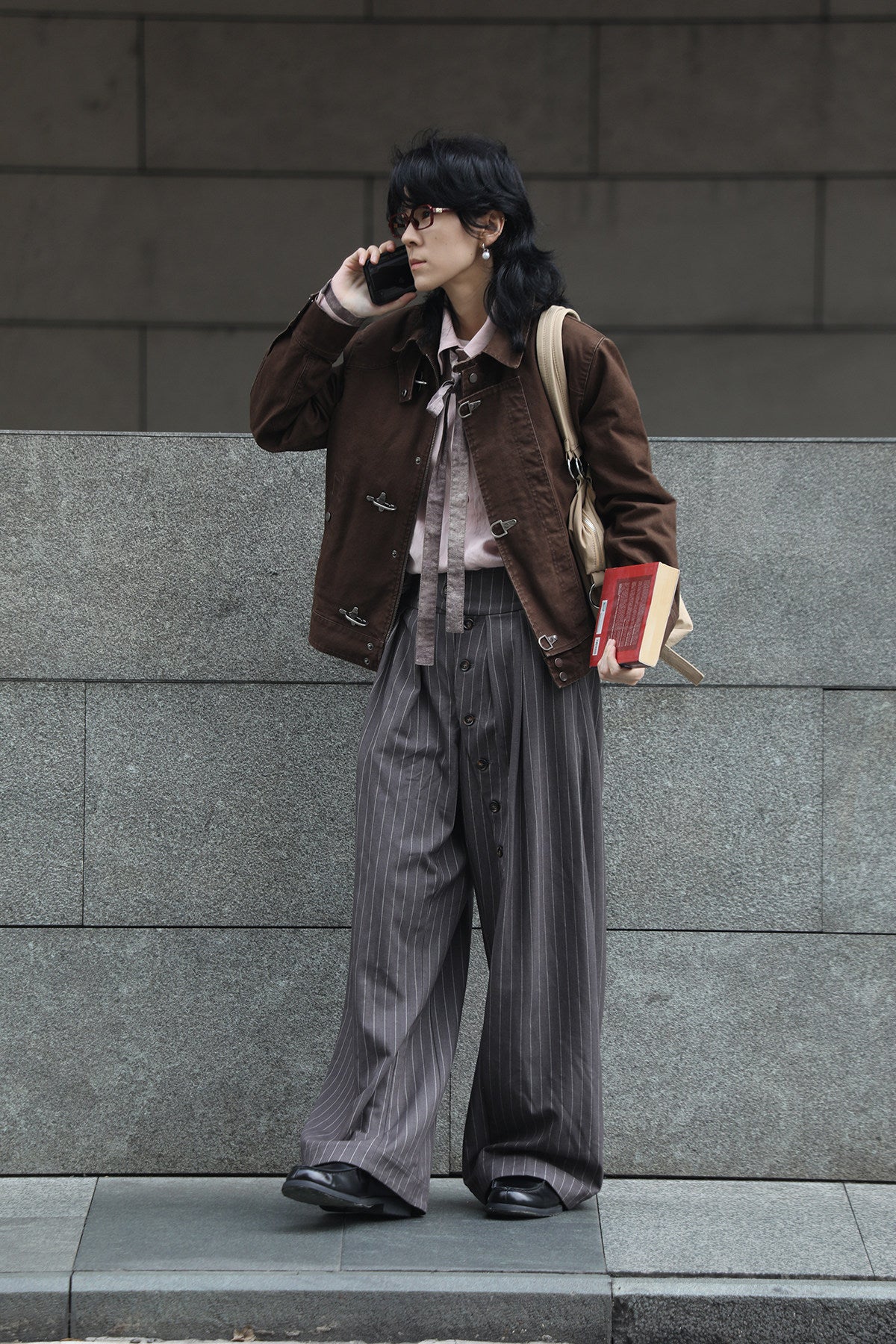 バックルディテール ウォッシュド ショートジャケット N6490