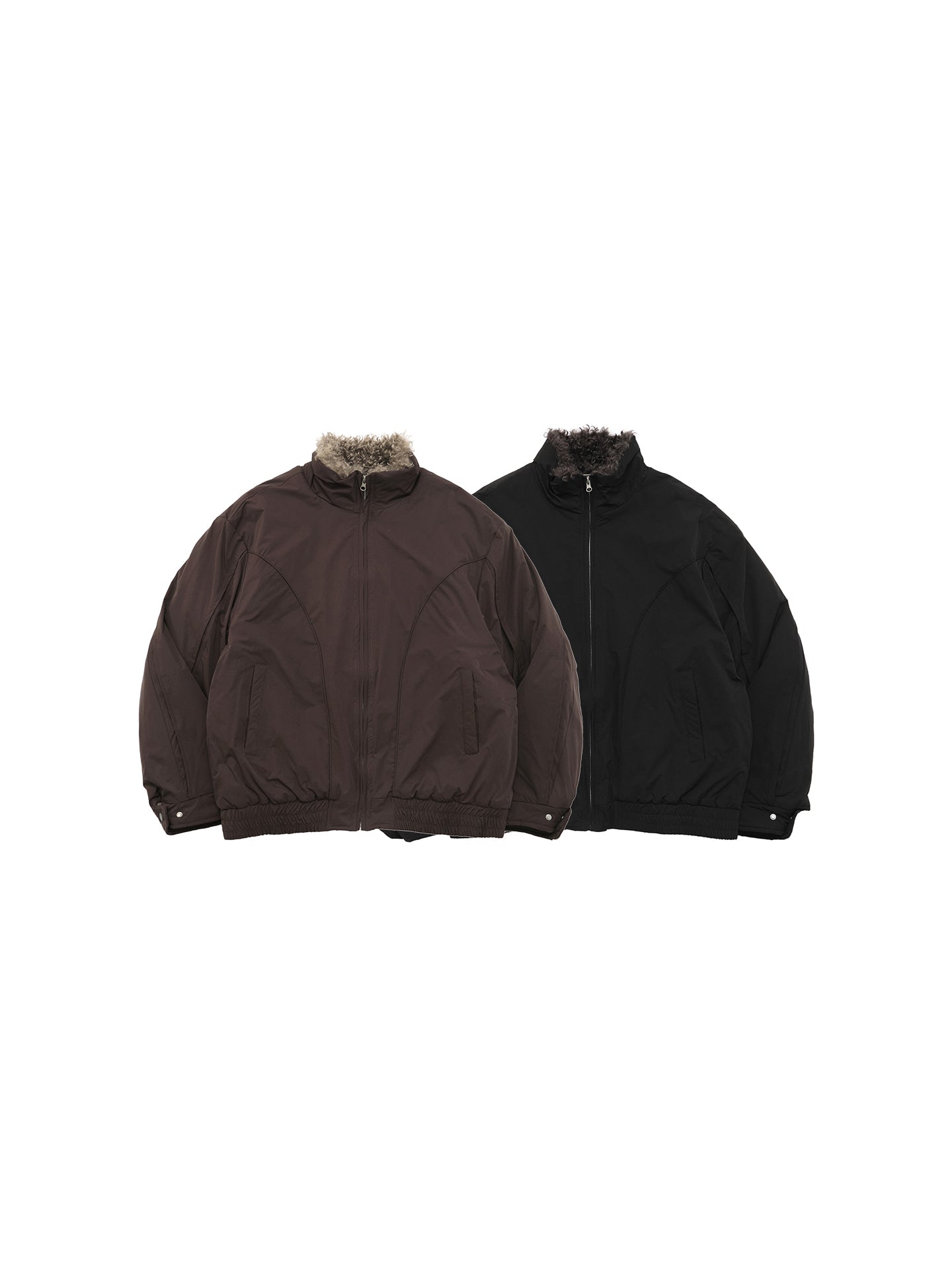 ボアスタンドカラー ワイドパーカージャケット N6270