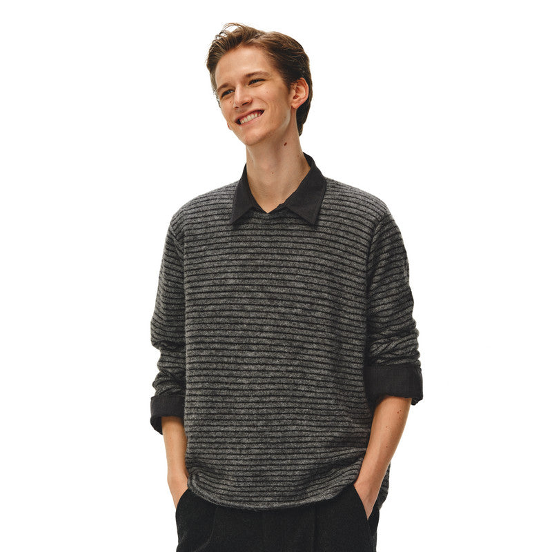 アルパカブレンド ストライプニット N6583