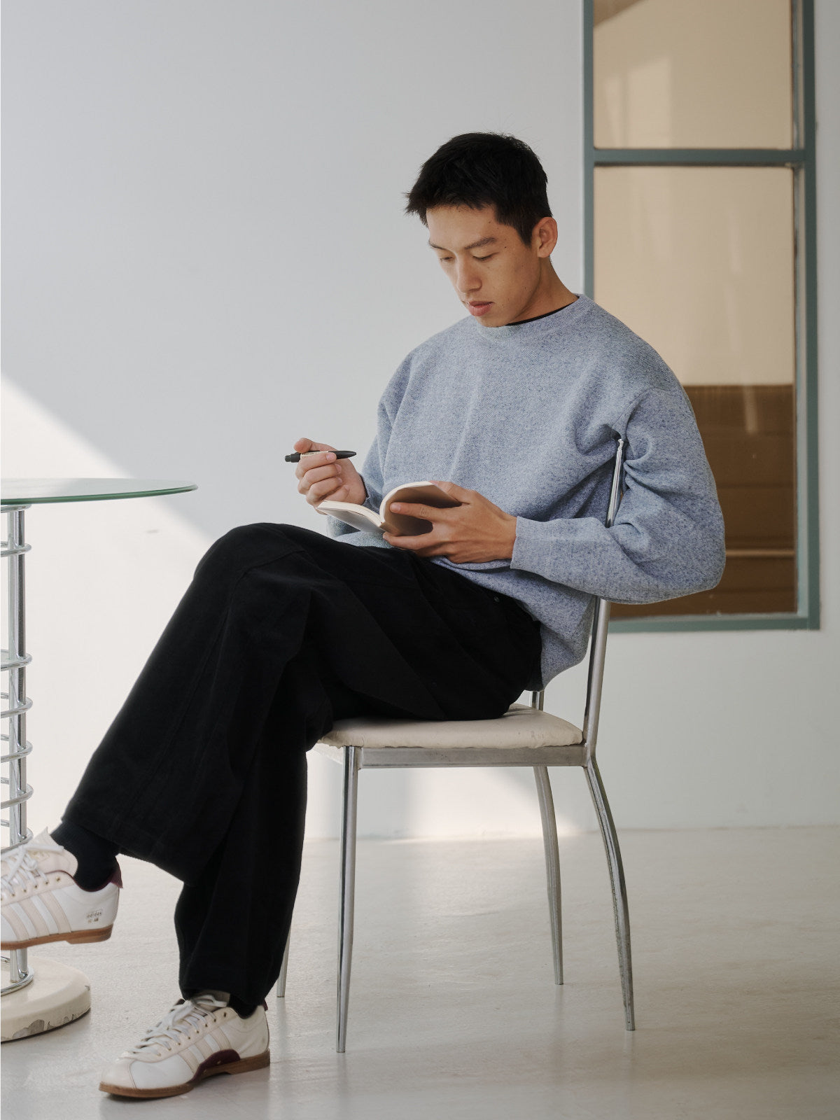 リネンブレンド ニットスウェット クルーネック N6525