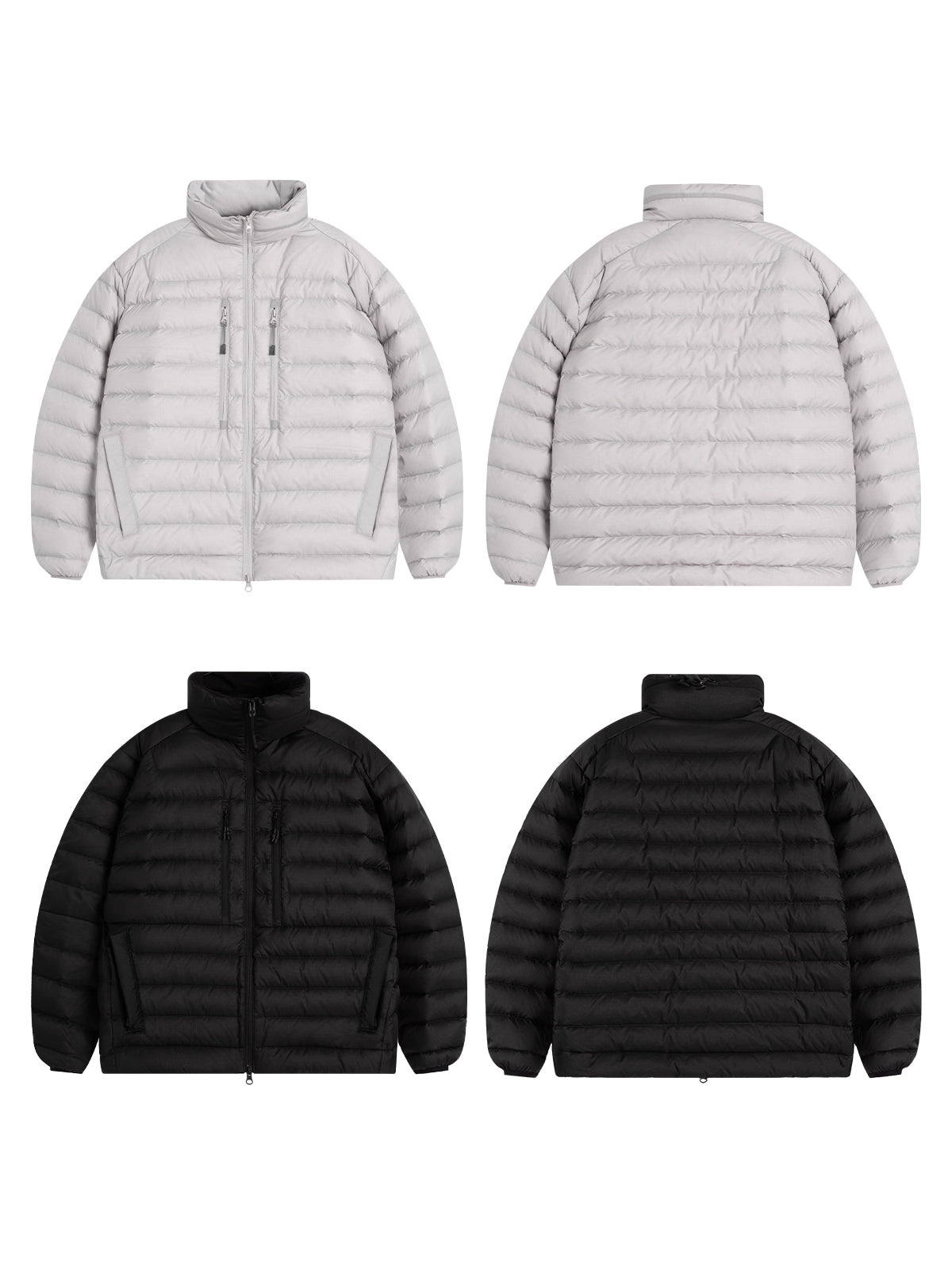 90%ホワイトダックダウン・防風撥水ボーダーキルトジャケット N5950