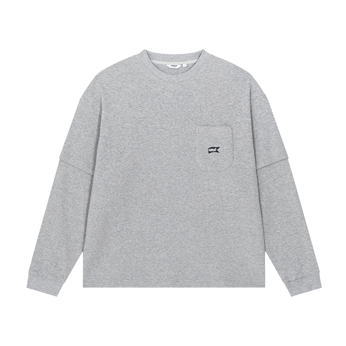 レイヤードポケット刺繍ワッフルロングTシャツ N7300