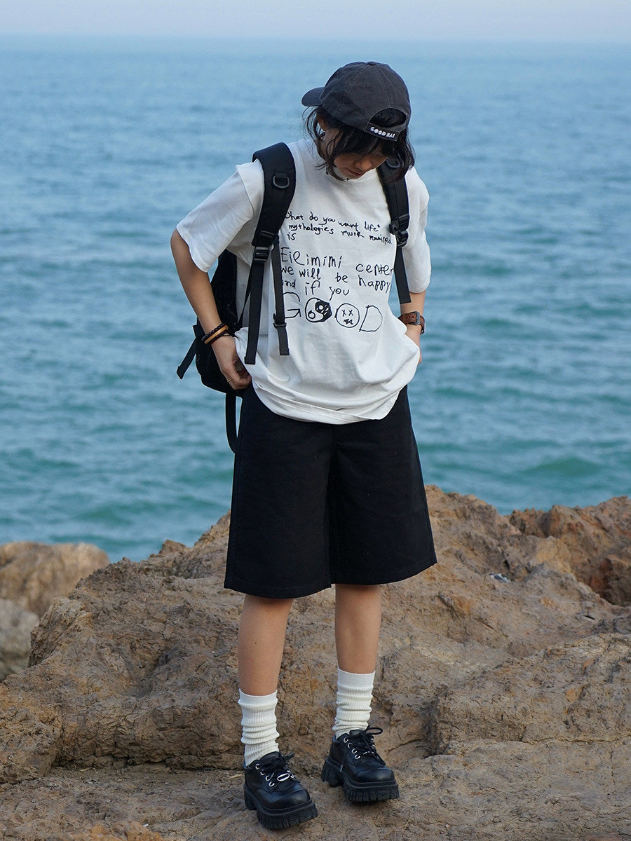 コットン ハーフレングス ワイドショーツ N6857