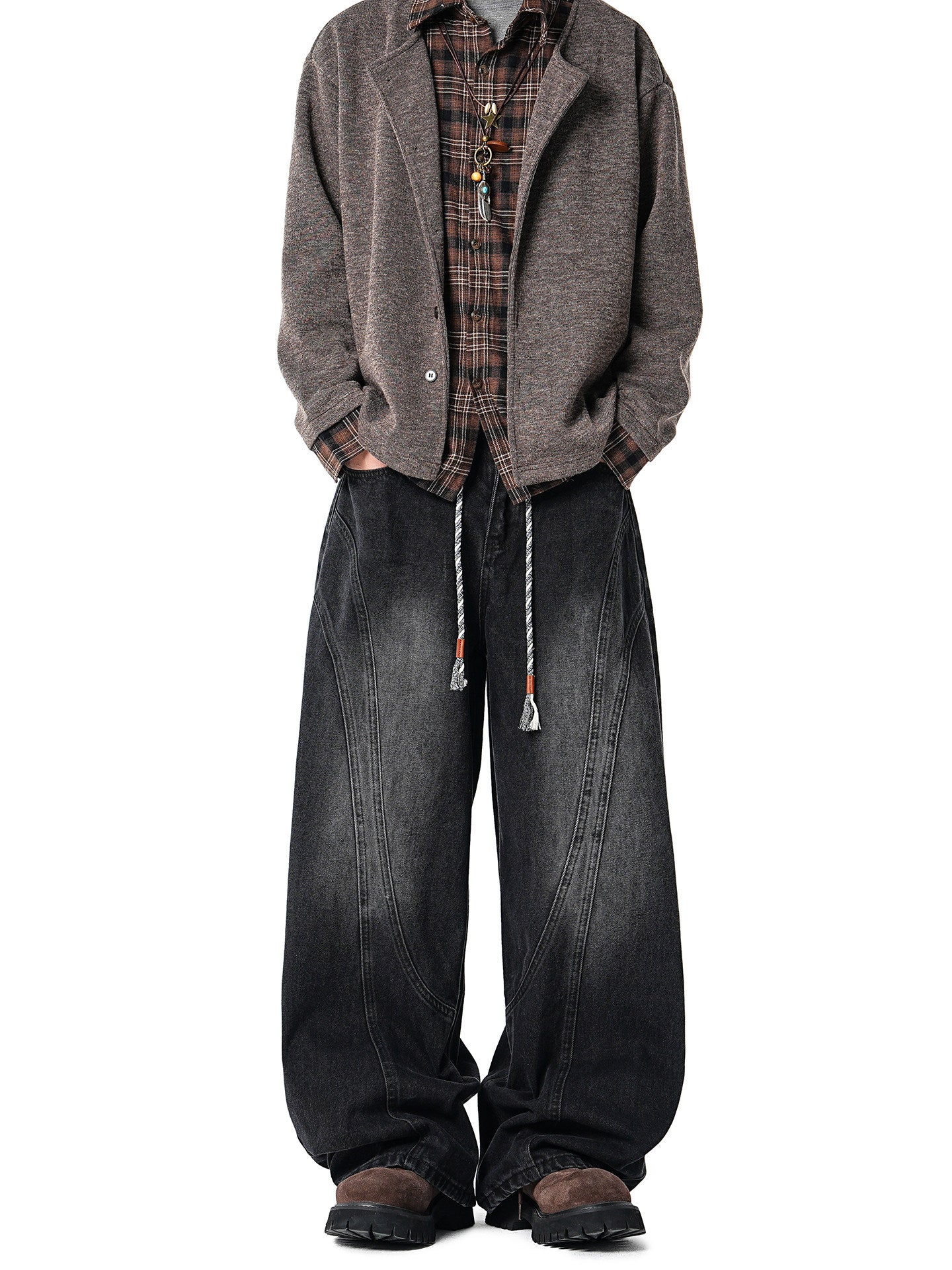 カーブドカット ストレート デコンストラクトデニム N6332