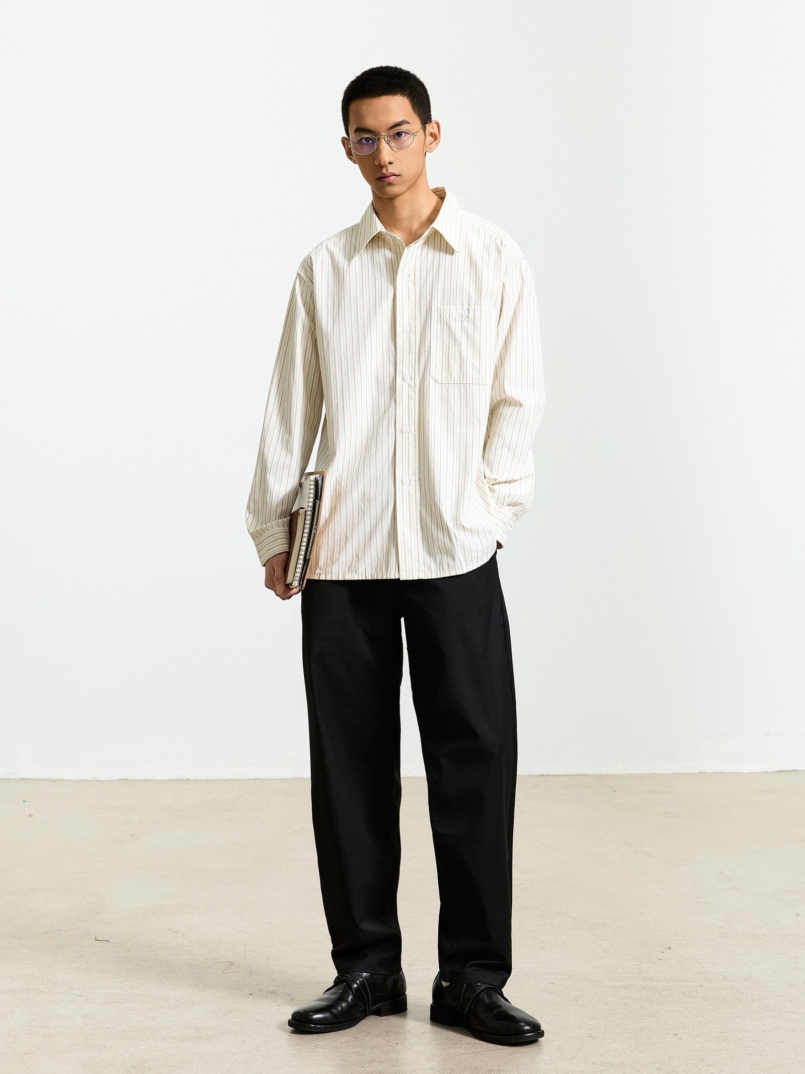 ミニマルストライプ レイヤードシャツ N6772