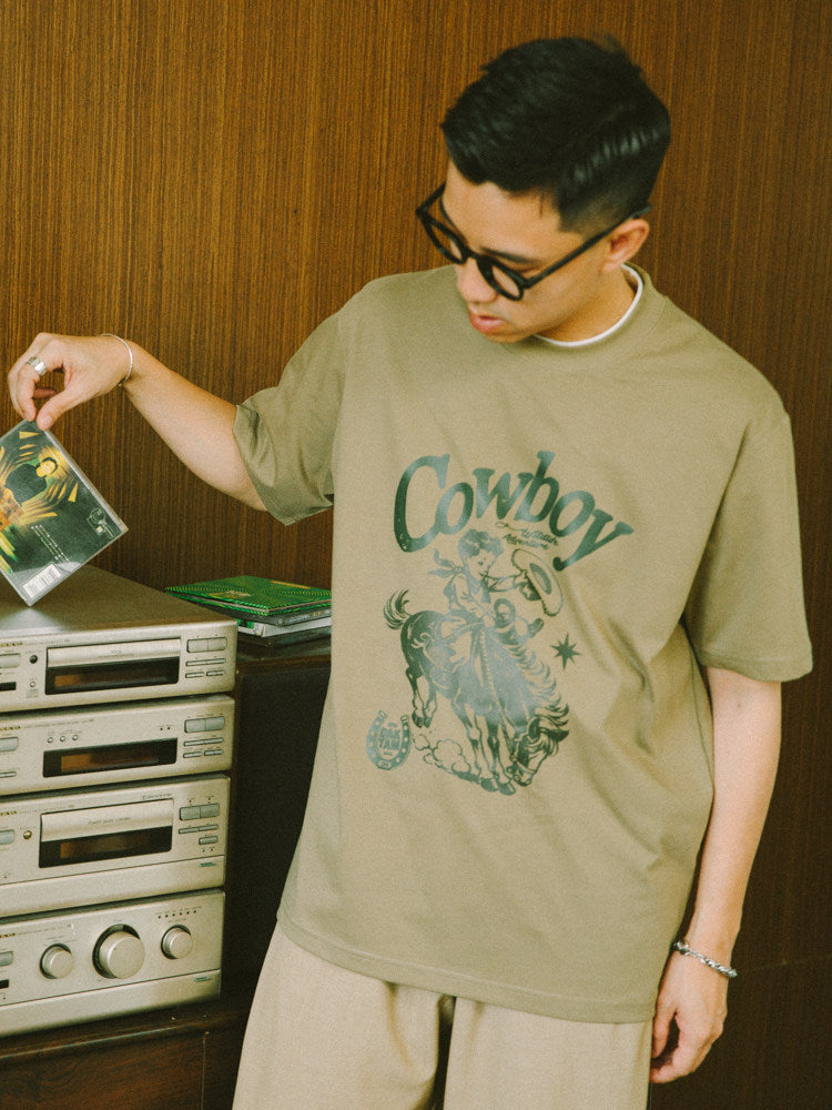 【テック繊維】ヴィンテージカウボーイグラフィックTEEN6741