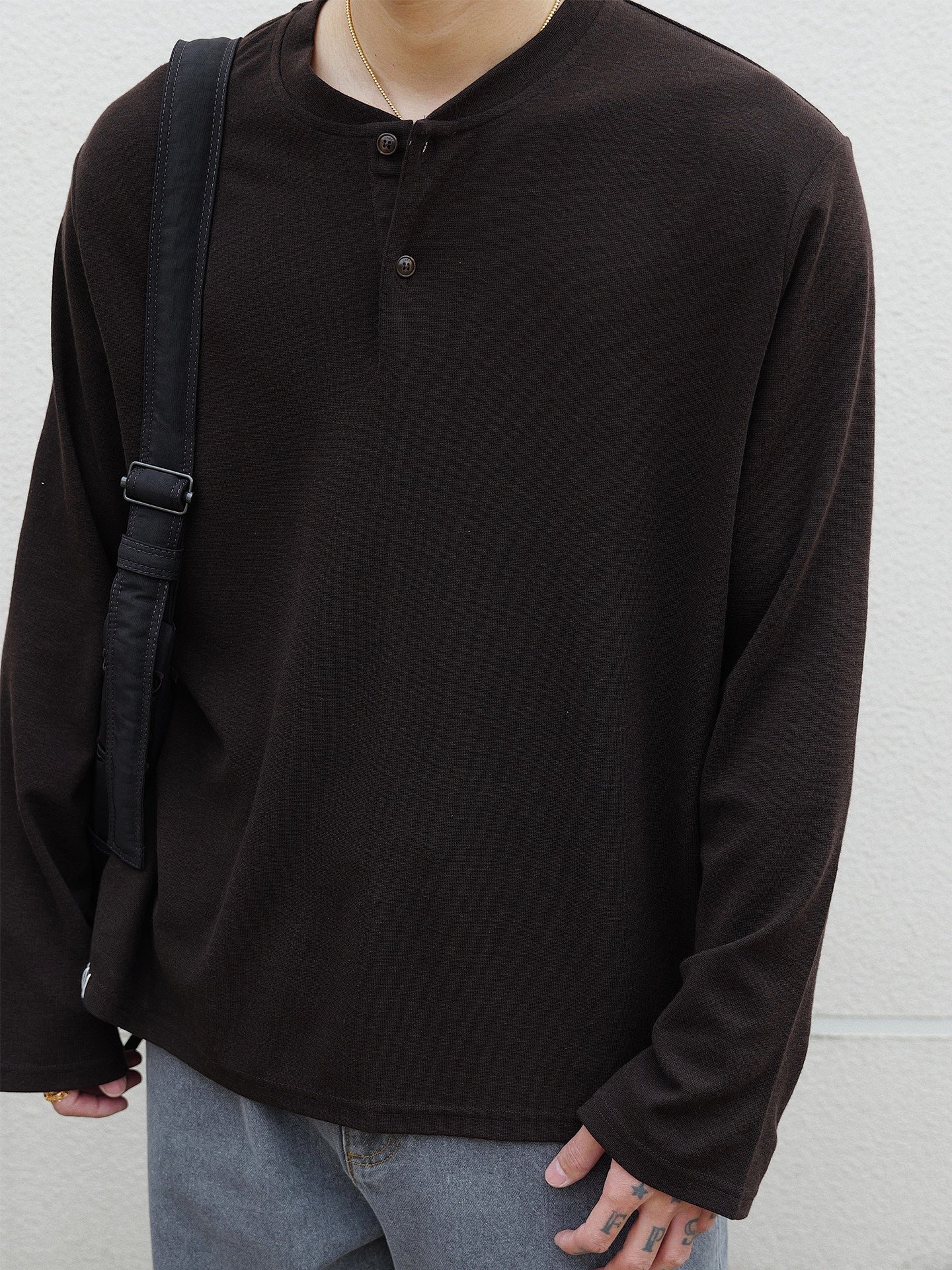 ウォッシャブルウール ヘンリーロングT N6638