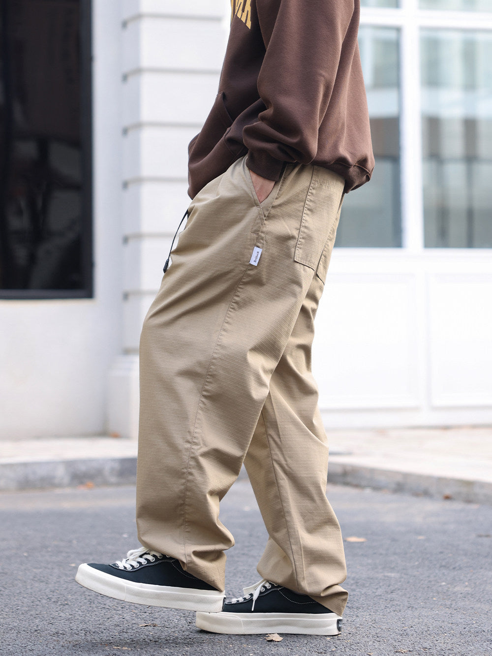 Military-Style Wide Tapered Work Pants N7132