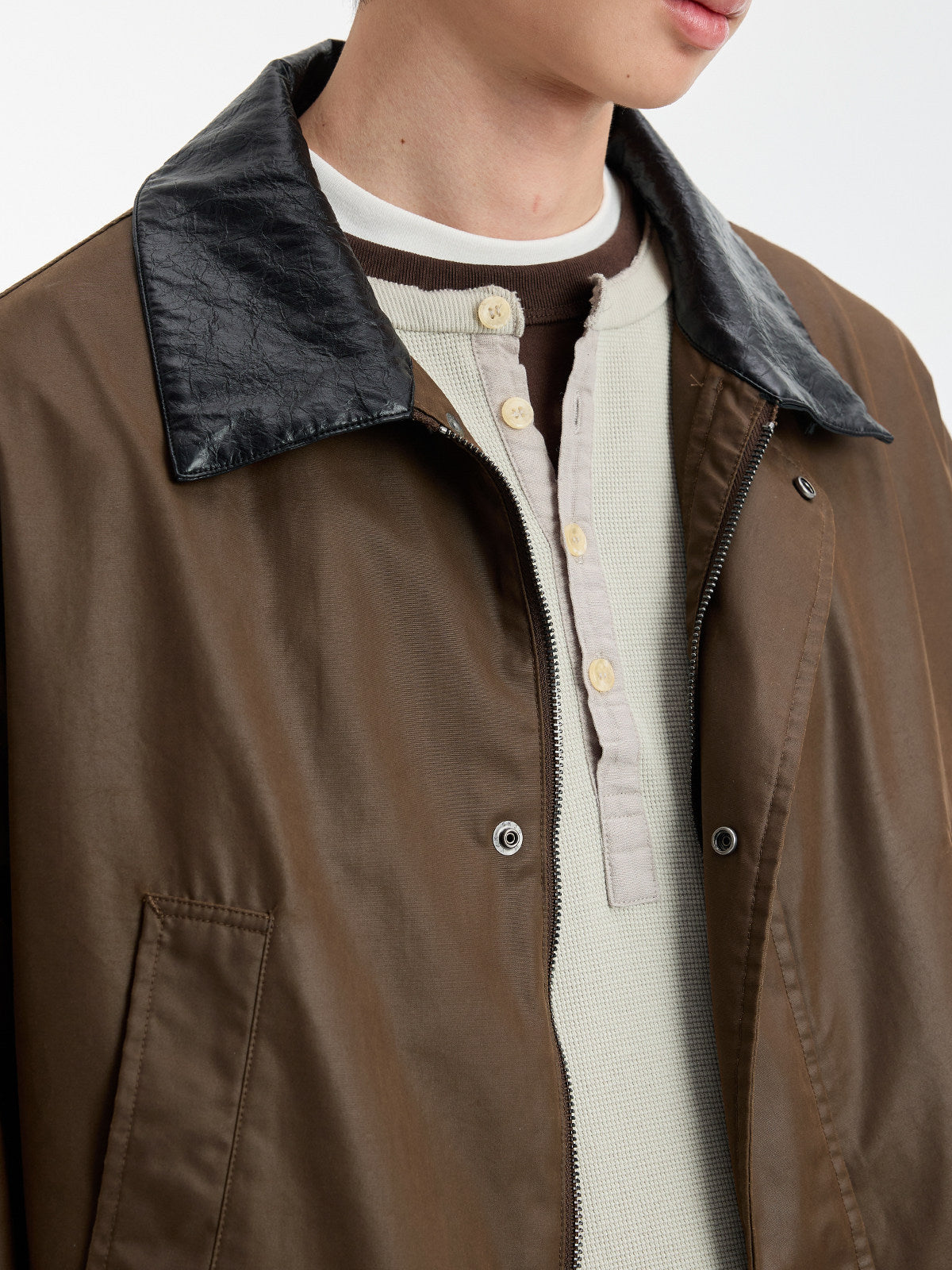 ヴィンテージレザー襟 ワークブルゾン N6669