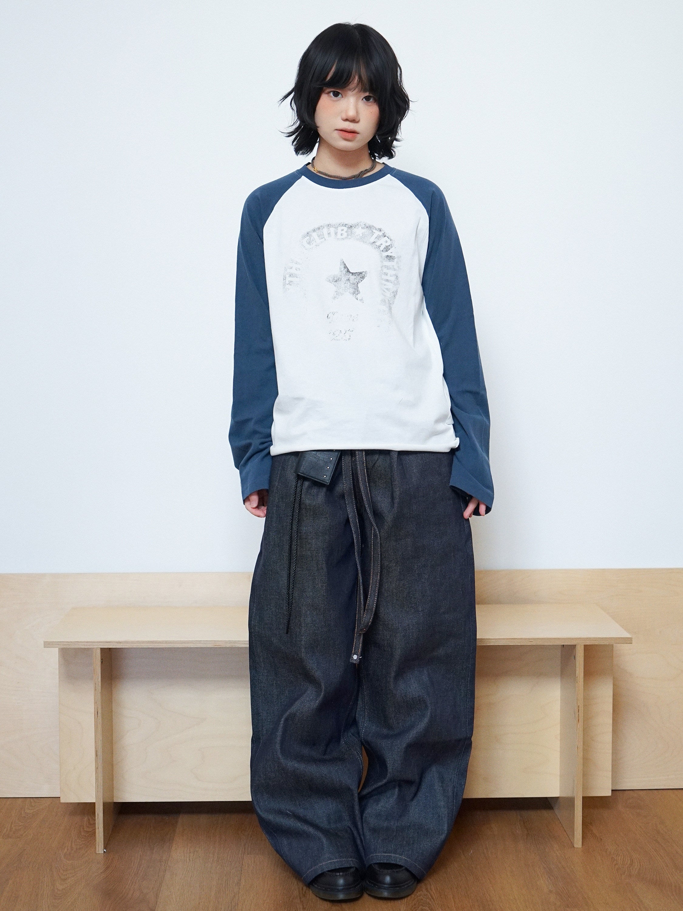 レタープリントラグランロングT N6784