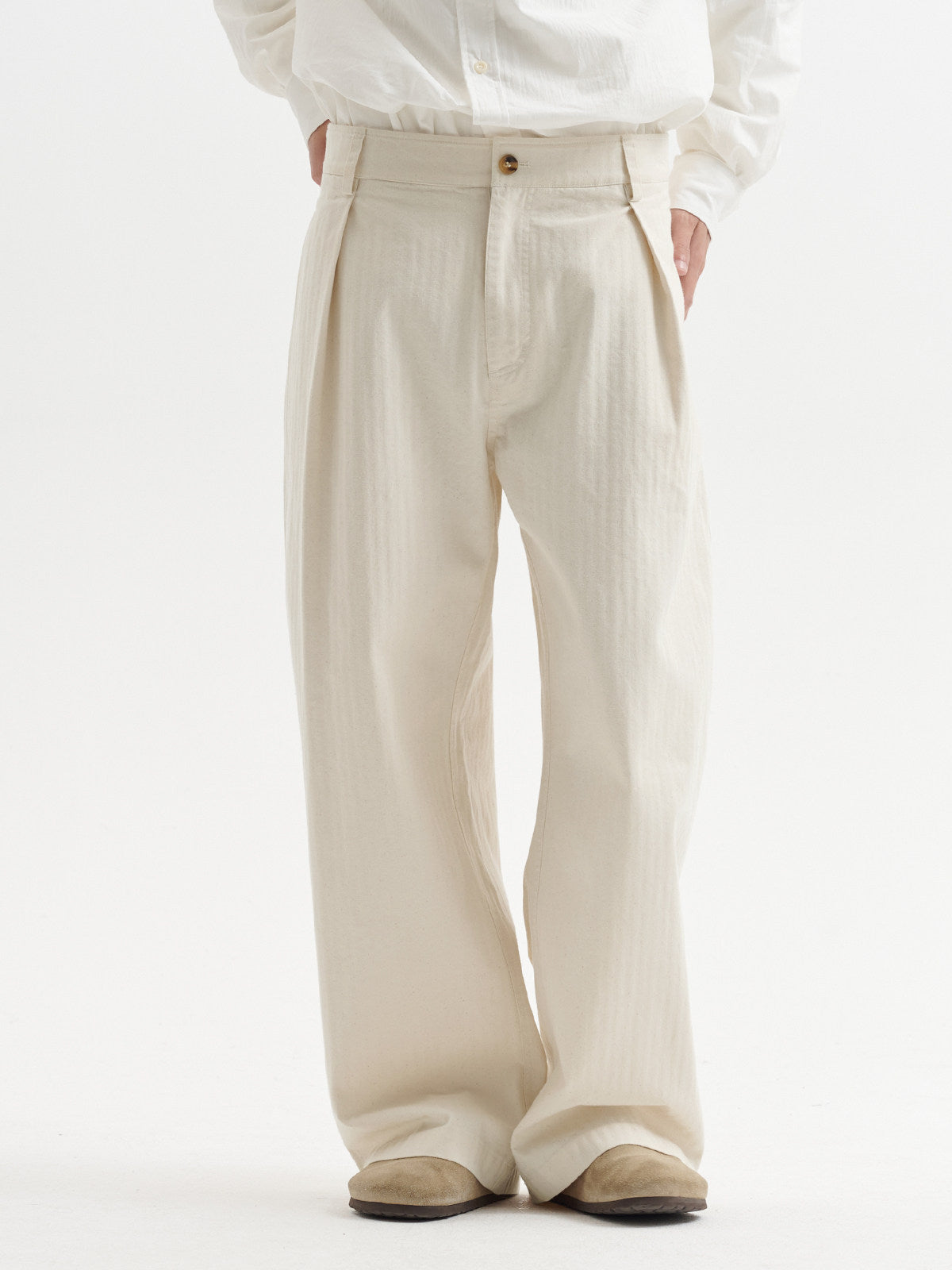 酵素ウォッシュ コットンツイル ワイドストレートパンツ N6385