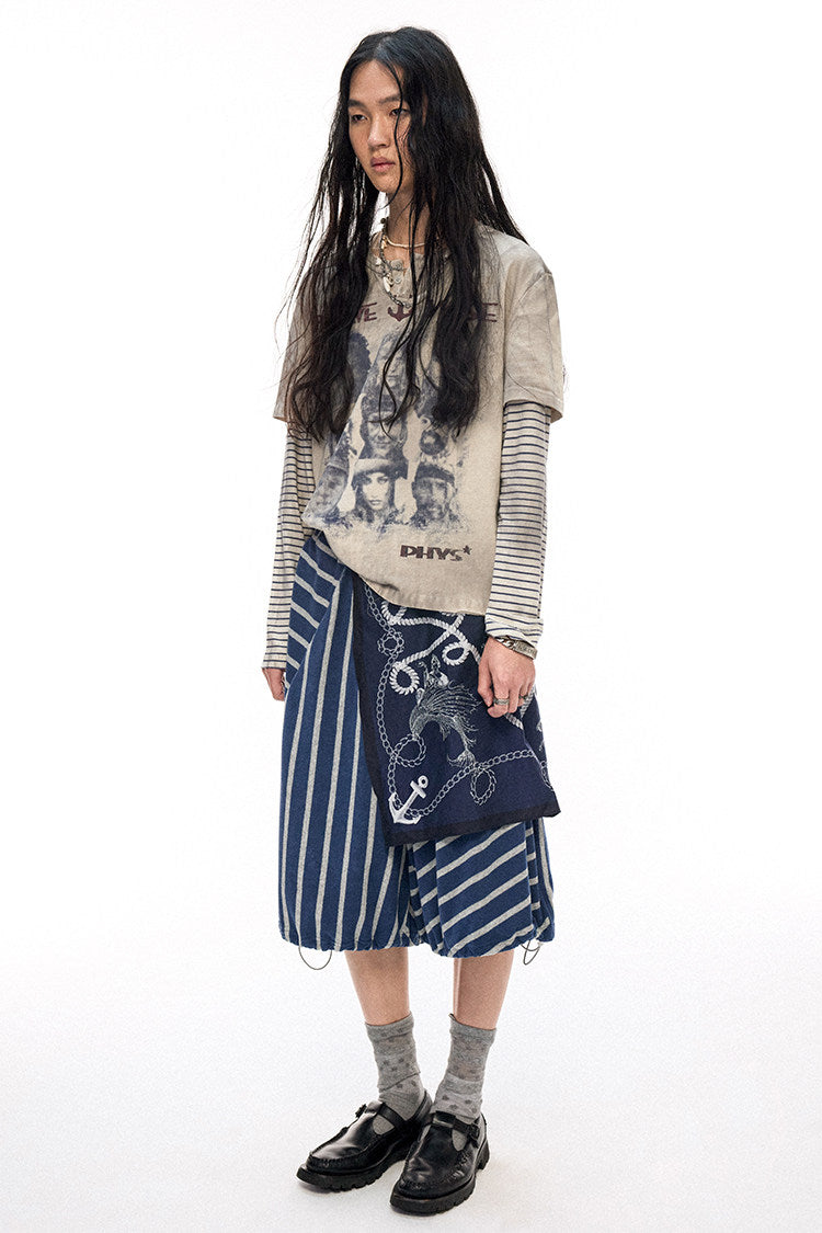 ヴィンテージプリント レイヤードロンT N6752