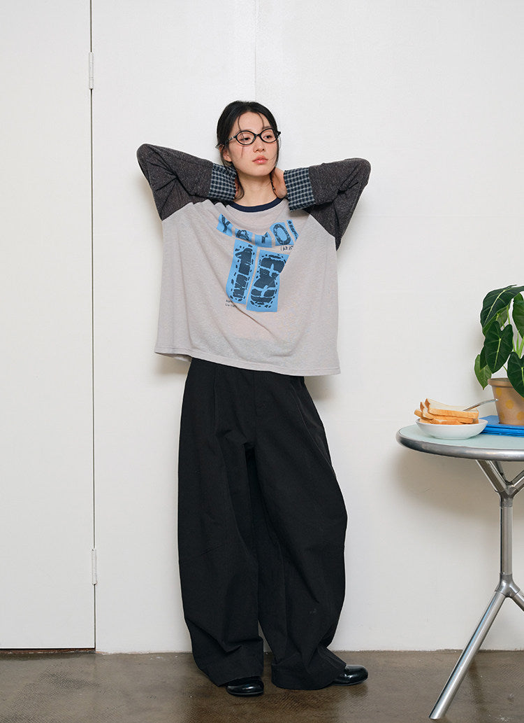 リネン混 スノーテクスチャー ラグランTシャツ N6936