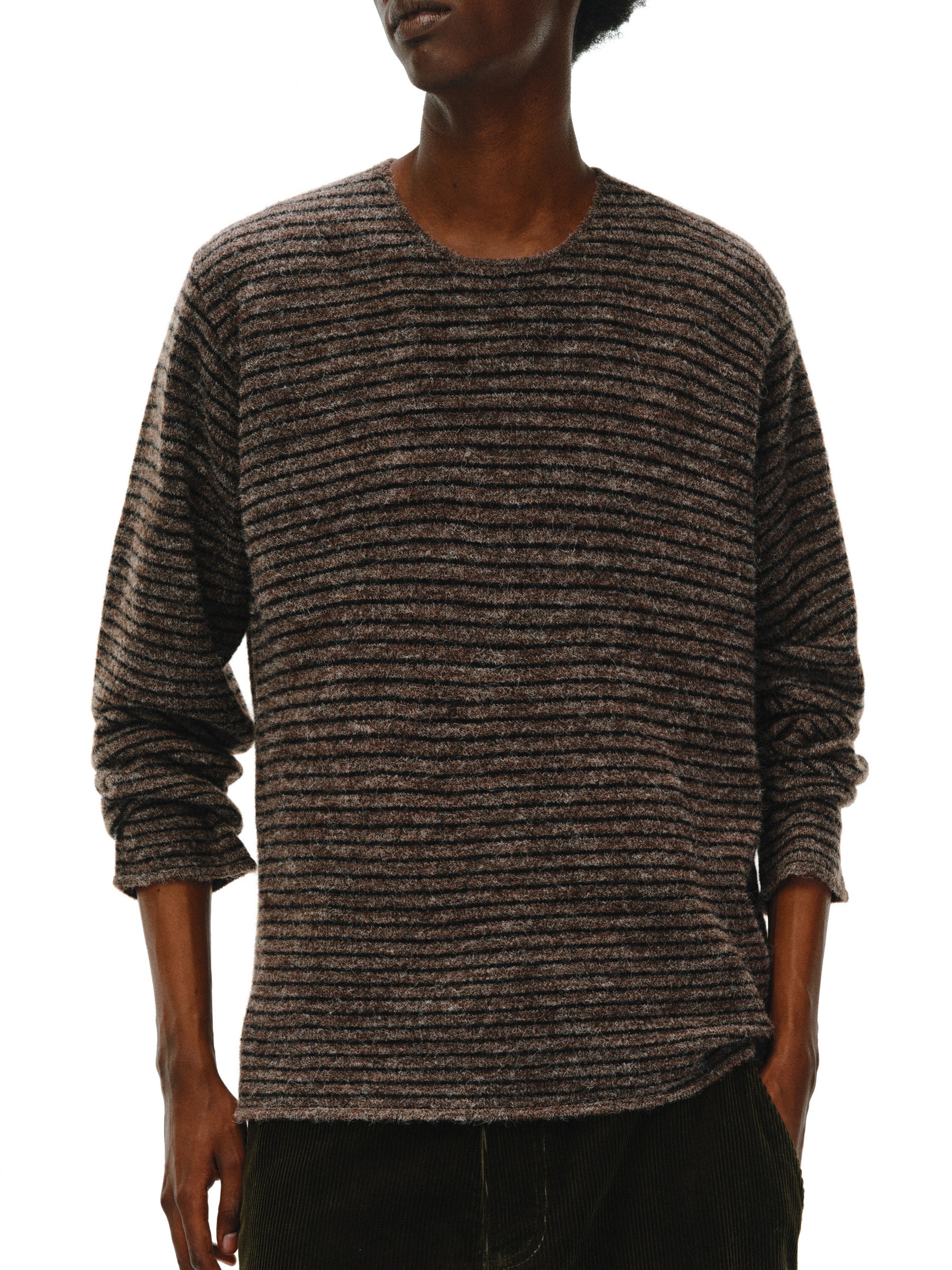 アルパカブレンド ストライプニット N6583