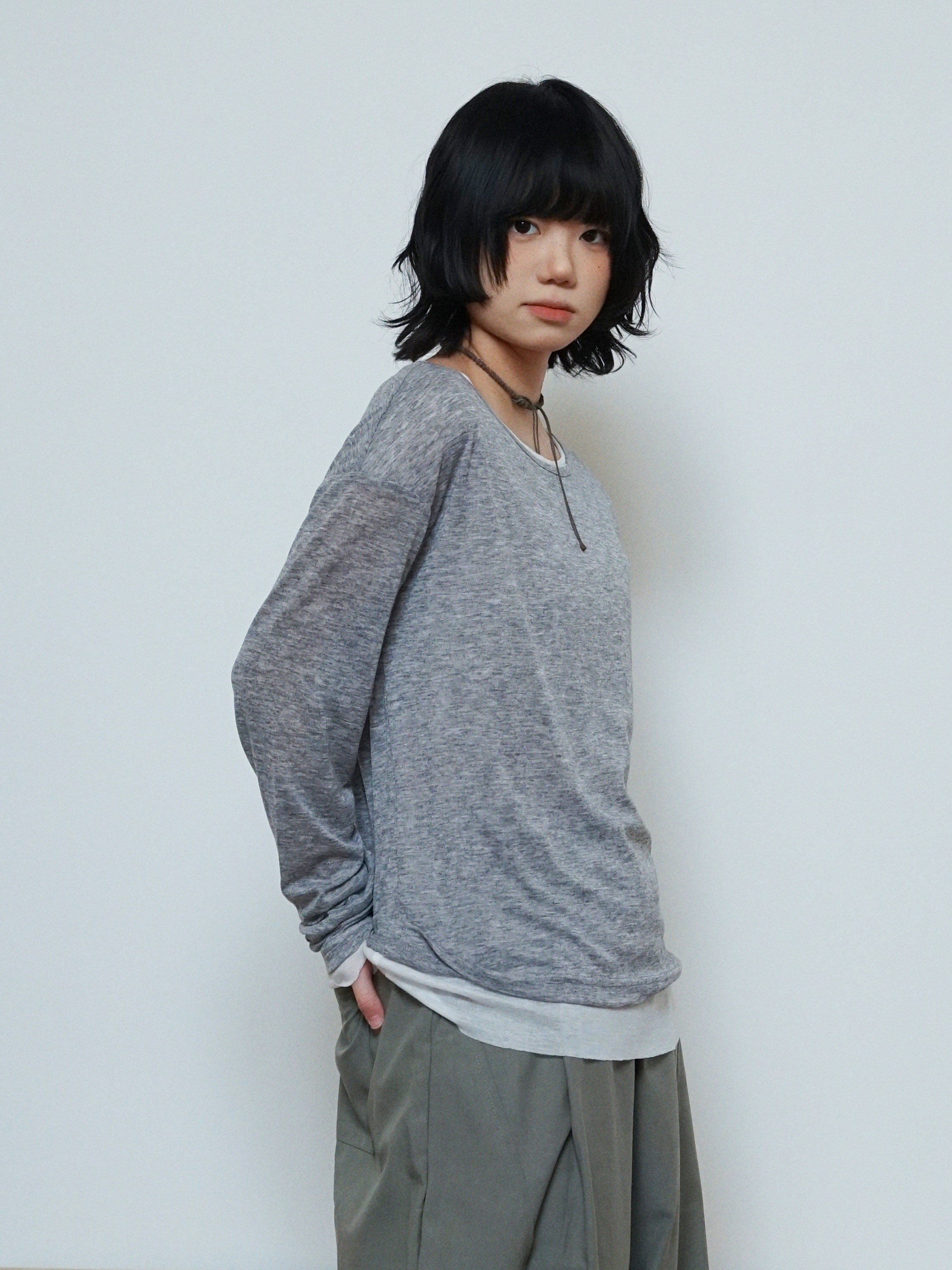 レイヤード風ライトロングTシャツ N6783