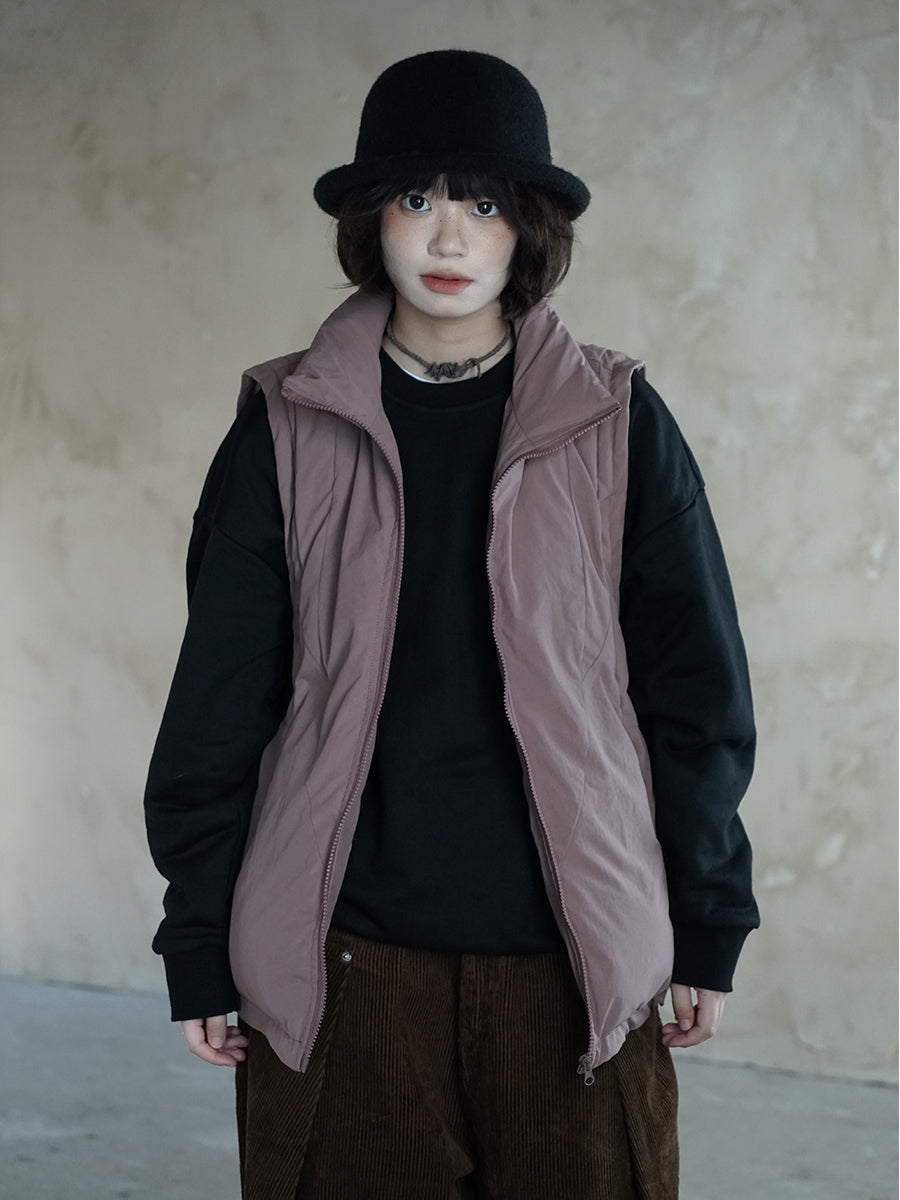 マットシェル・スタンドカラー・ボリュームパデッドベスト N6185