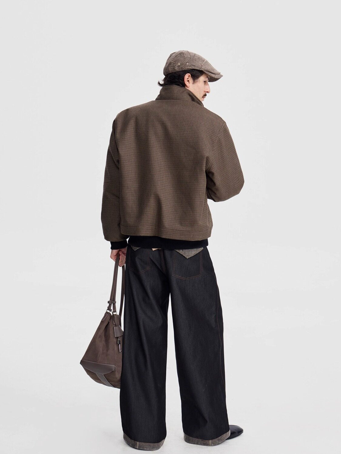 スエード切替 ワイドカーゴ デニムパンツ N6611