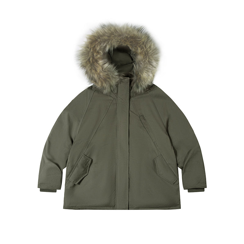 ボアトリム・フーデッド・ミドル丈パファージャケット N6231