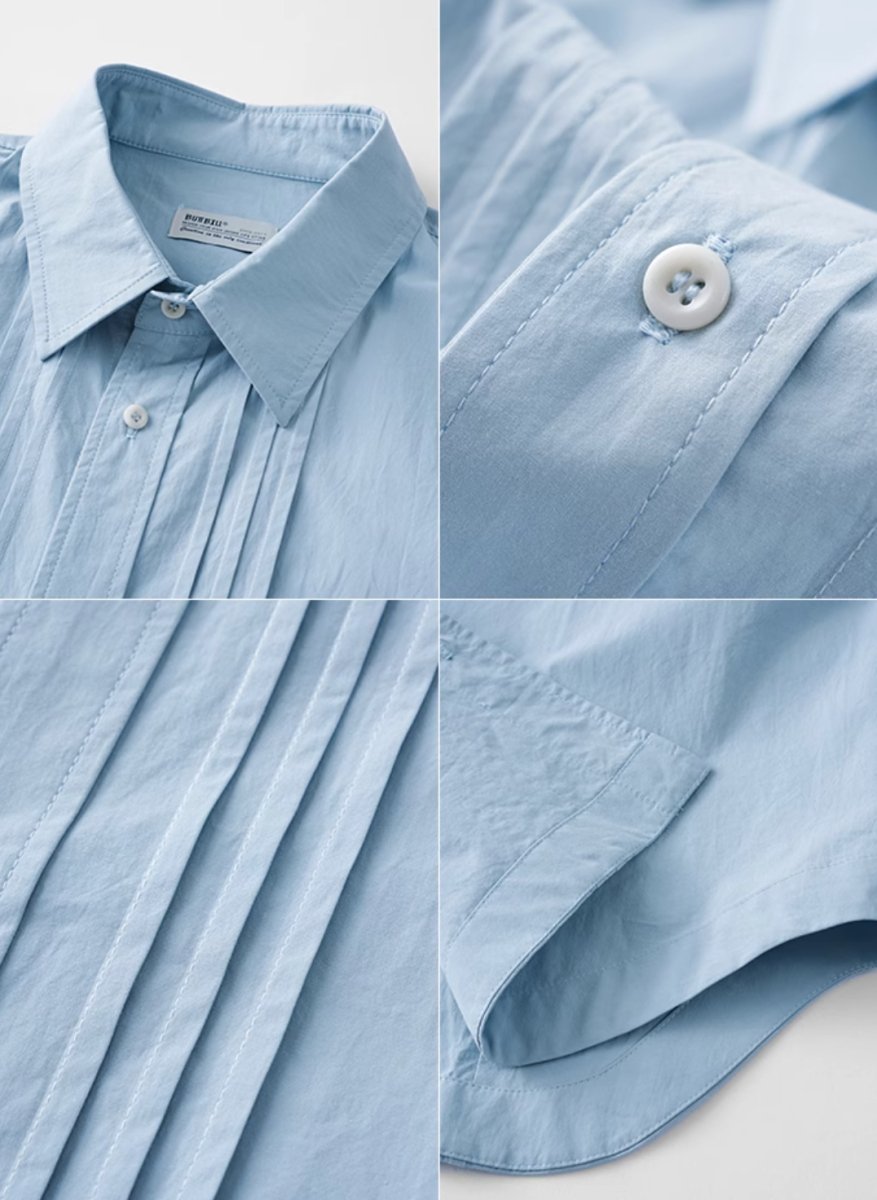 accordion pleat shirt / プリーツシャツ N3735 - NNine