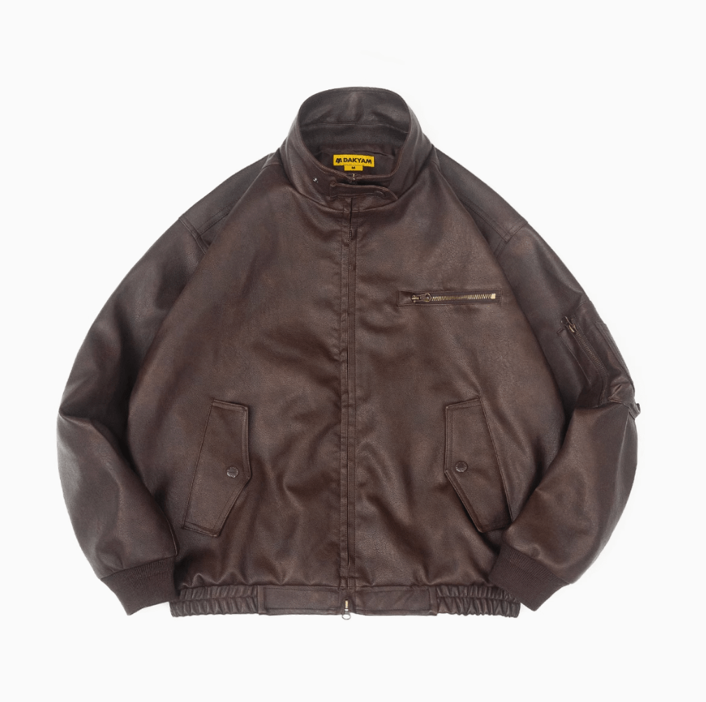 ヴィンテージ　レザー　フライト　ボンバージャケット　大きいサイズ　ブラウン　XL ヴィンテージ レザー ボンバージャケット A-2 G-1 ダーク