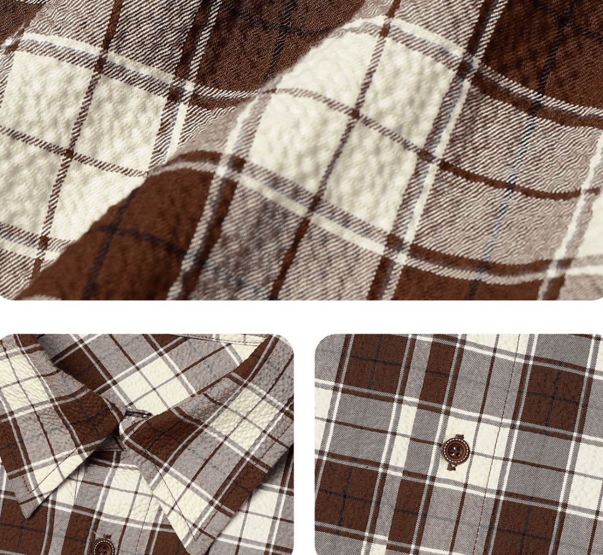アメリカンブラウンレトロチェックシャツ / American Brown Retro Check N5531 - ファッション通販NNine(ナイン)