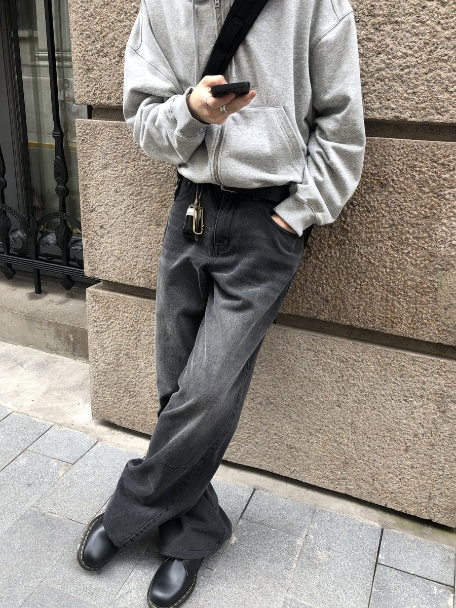 American retro black straight denim pants N4497 - NNine