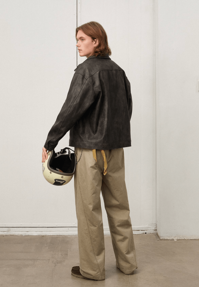 american retro leather jacket N5141 - ファッション通販 NNine(ナイン)