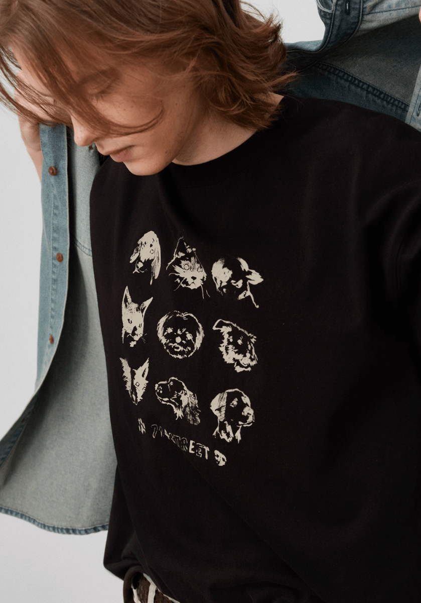 animal print t-shirt / アニマル ロゴ プリント Tシャツ 半袖 クリーン N5291 - ファッション通販 NNine(ナイン)
