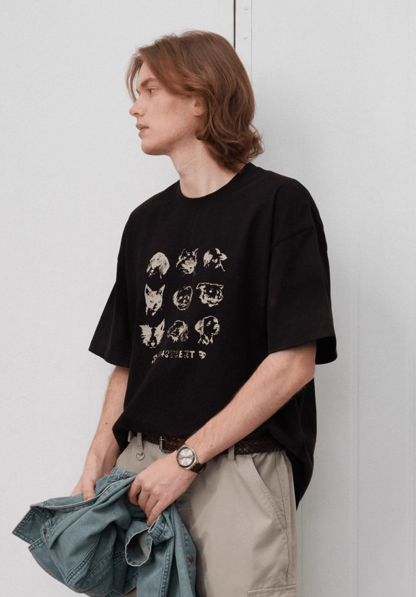 animal print t-shirt / アニマル ロゴ プリント Tシャツ 半袖 クリーン N5291 - ファッション通販 NNine(ナイン)