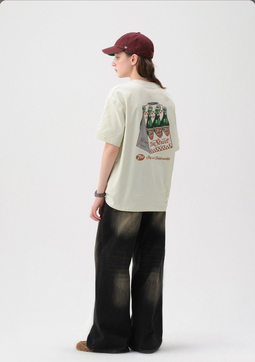 Back print T-shirt short sleeve vintage vintage style バックプリント Tシャツ 半袖 ヴィンテージ 古着風 N5297 - ファッション通販 NNine(ナイン)