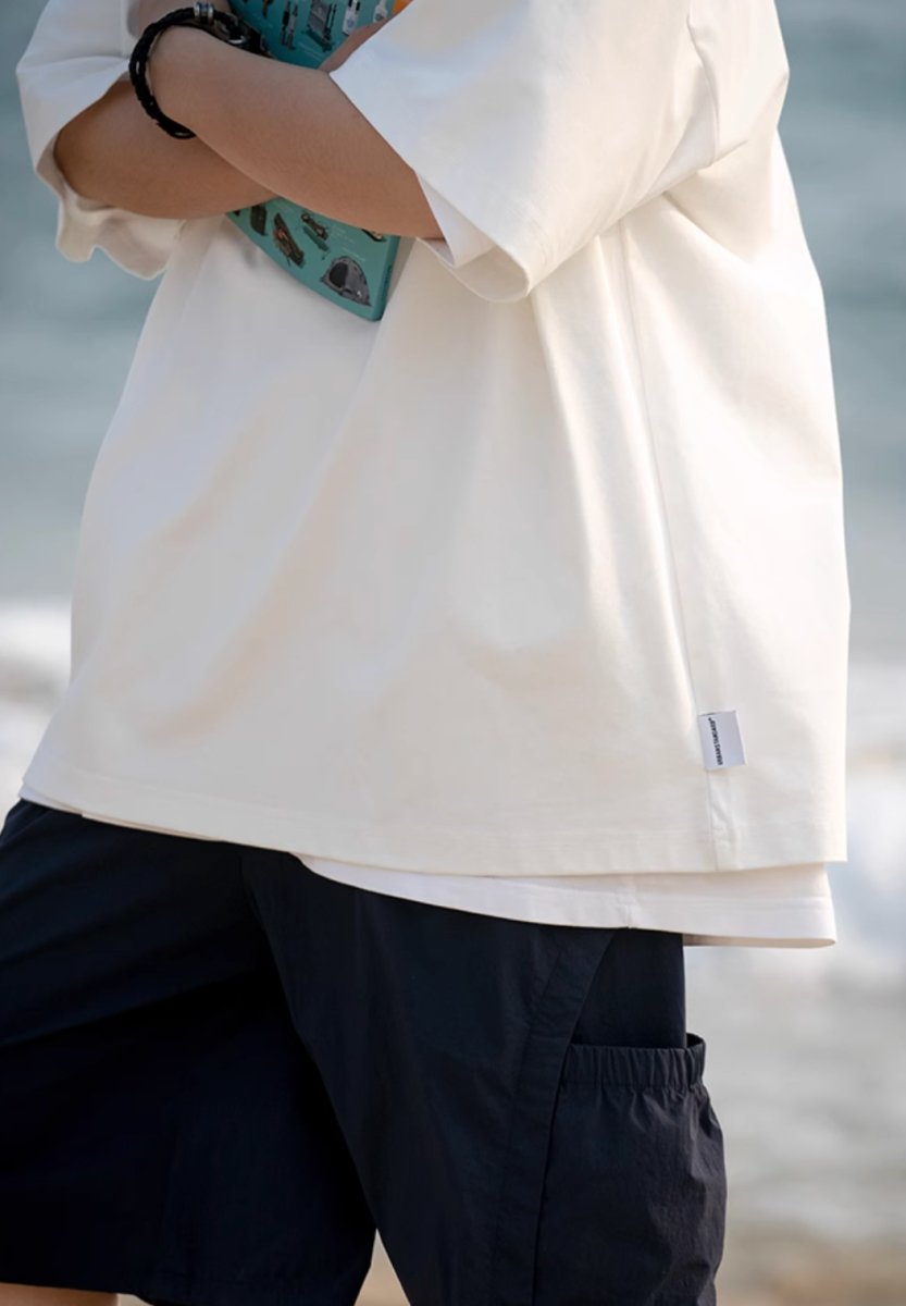 【吸湿速乾繊維】back print t - shirt / ヘビーウェイトオーバーサイズTシャツ N3870 - NNine