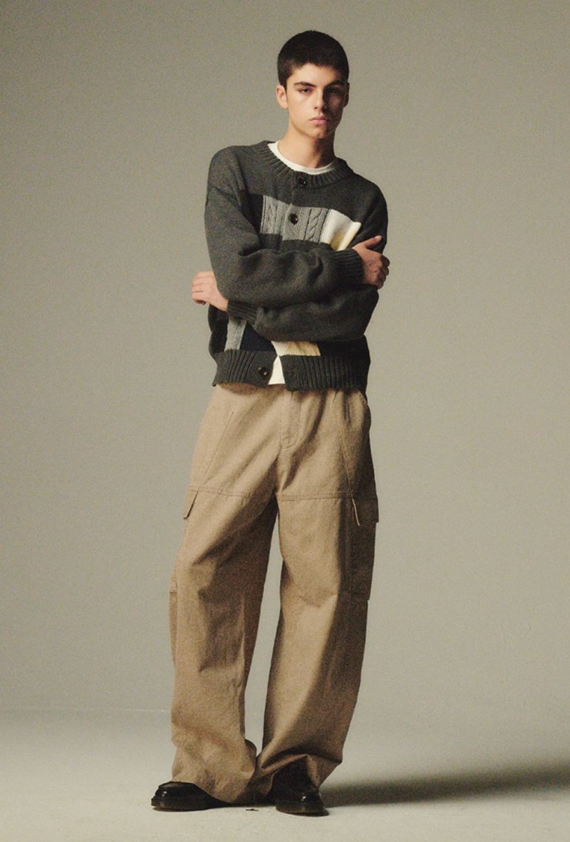 casual wide khaki pants N4477 - NNine