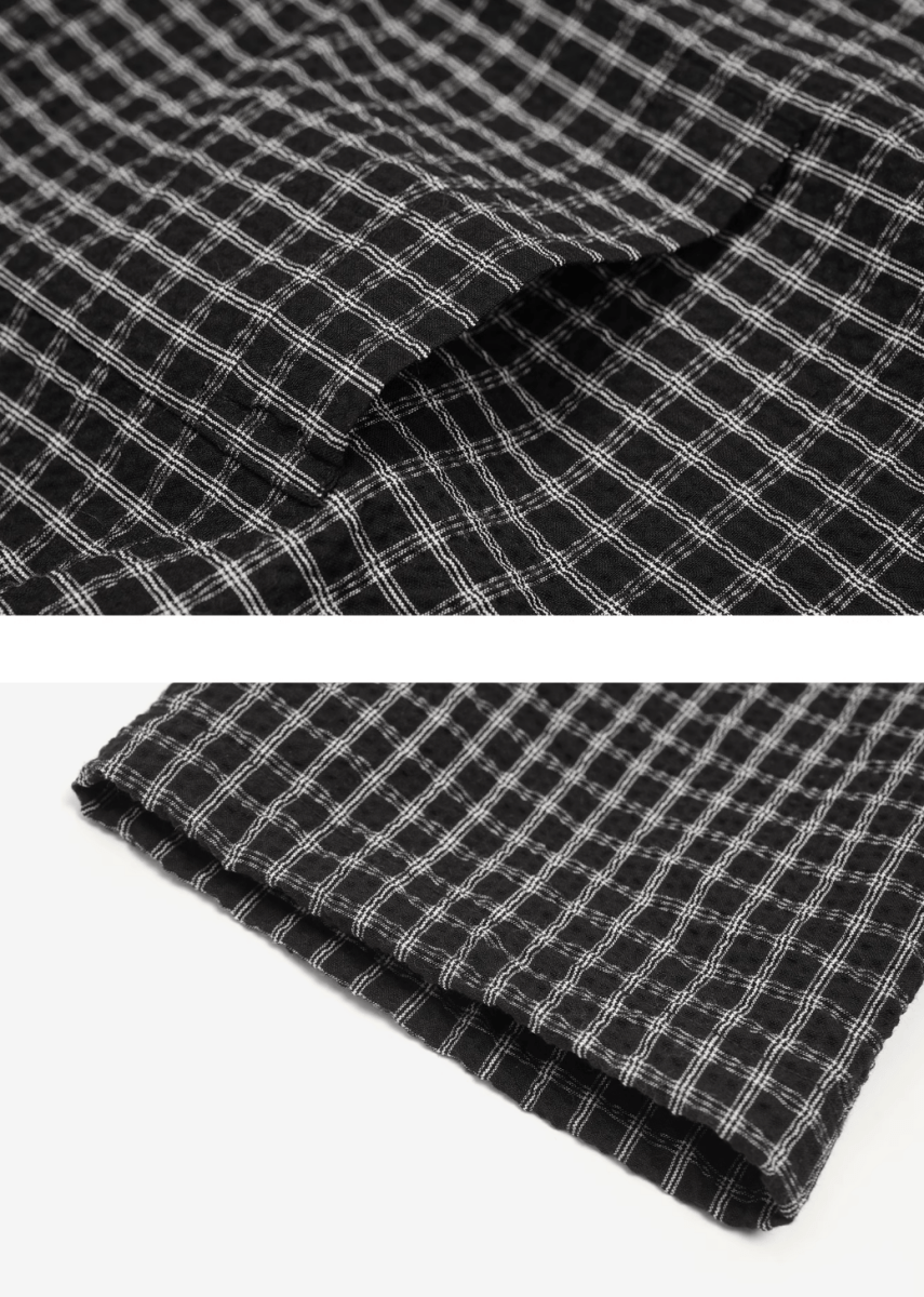 チェック半袖シャツ 混紡素材 / Check Short Sleeve Shirt N5528 - ファッション通販NNine(ナイン)