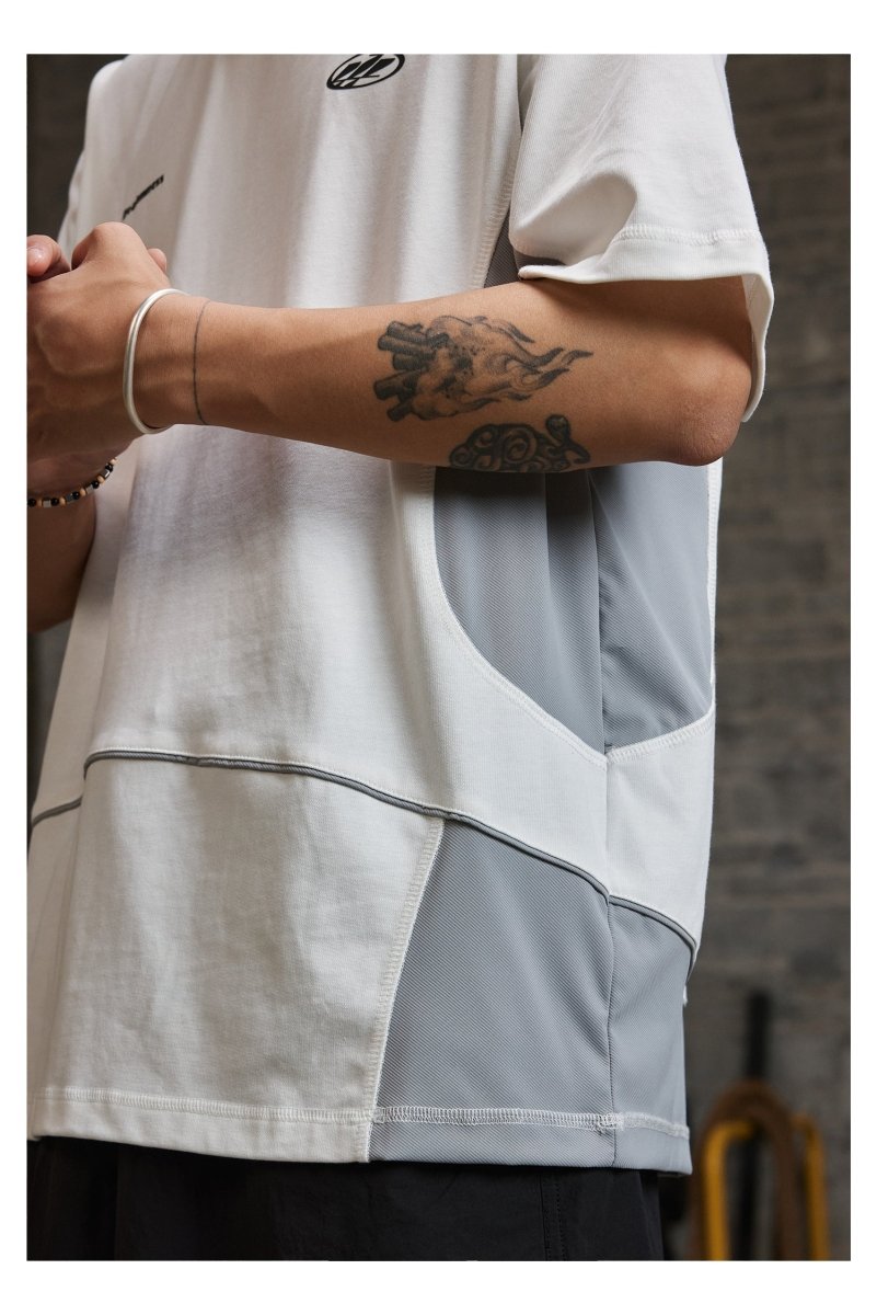 curve patchwork t - shirt / ユニフォームTシャツ N3726 - NNine
