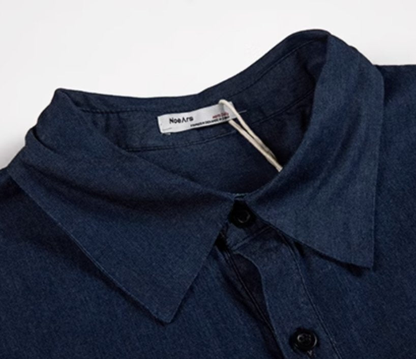 dark denim collar work shirt / デニムシャツ N3696 - NNine