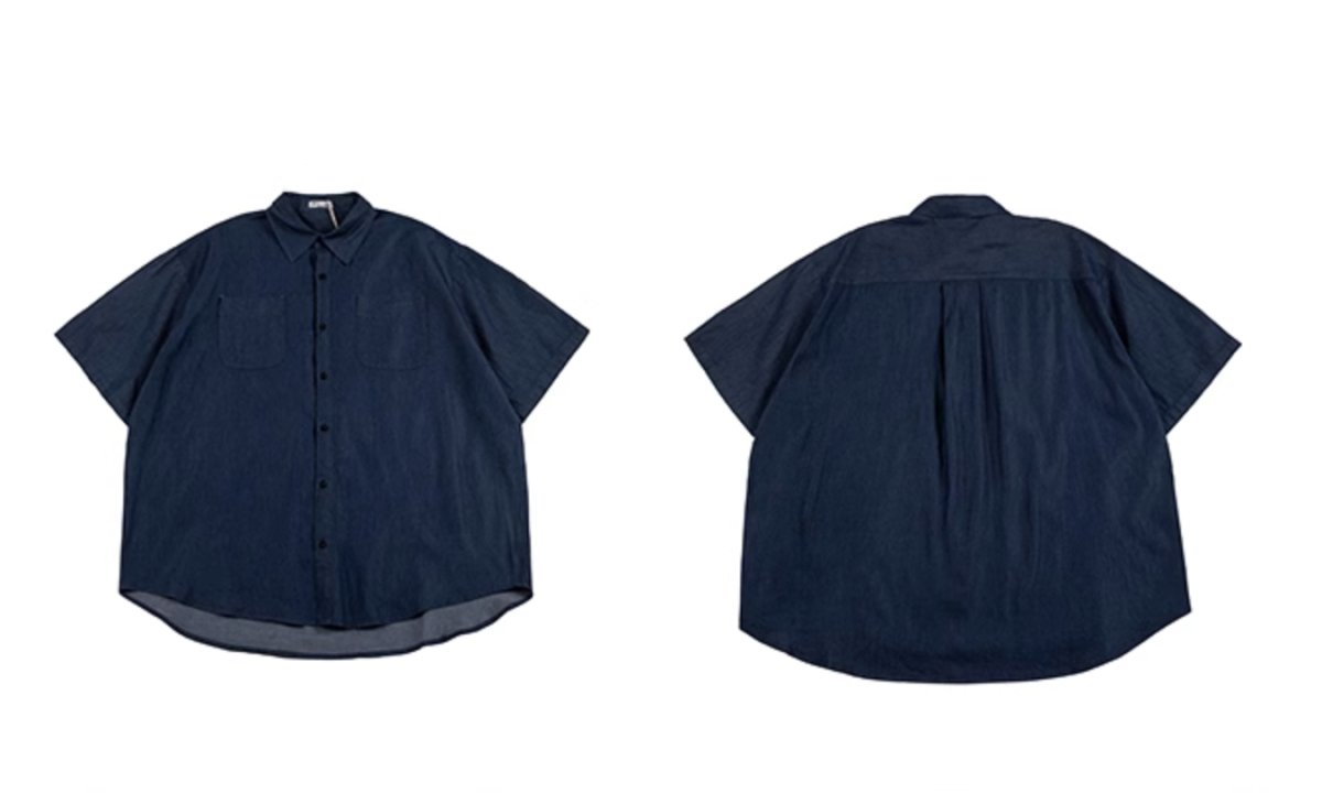 dark denim collar work shirt / デニムシャツ N3696 - NNine