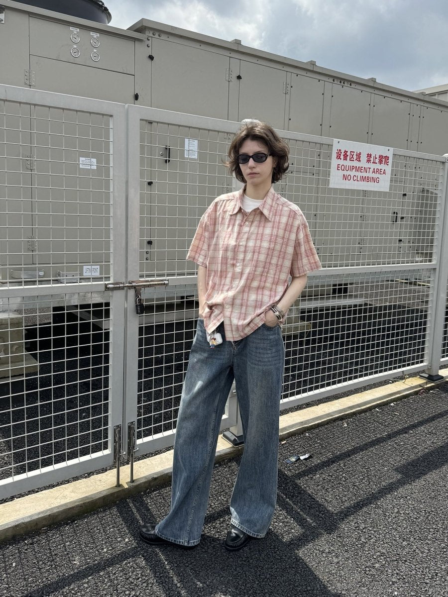 Distressed hem check shirt / 裾ダメージチェックシャツ N3881 - NNine