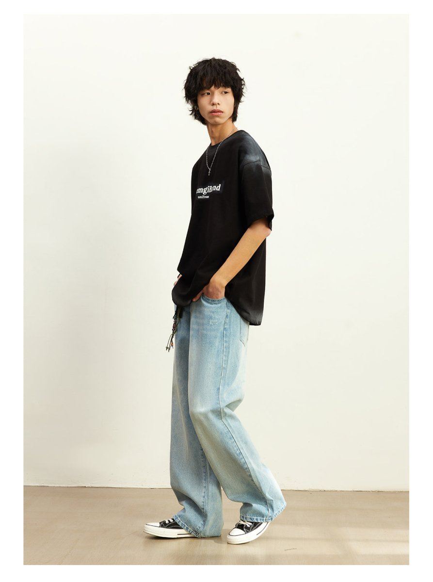 Distressed wash T - shirt N3745 - NNine